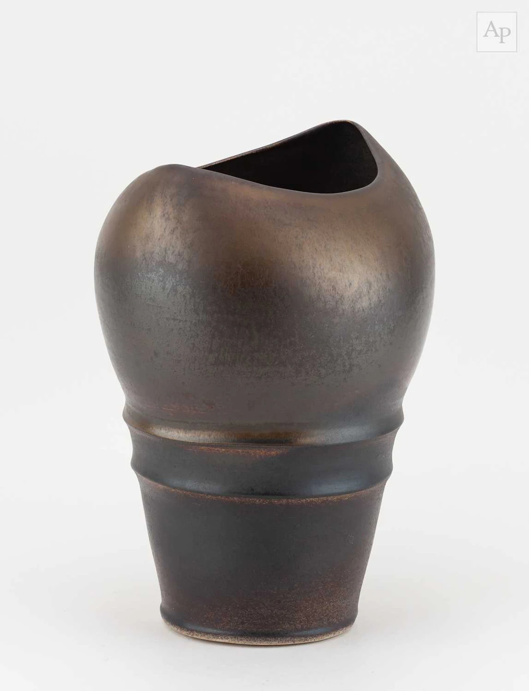 ABDO NAGI (1941-2001); a stoneware vessel covered in bronze glaze