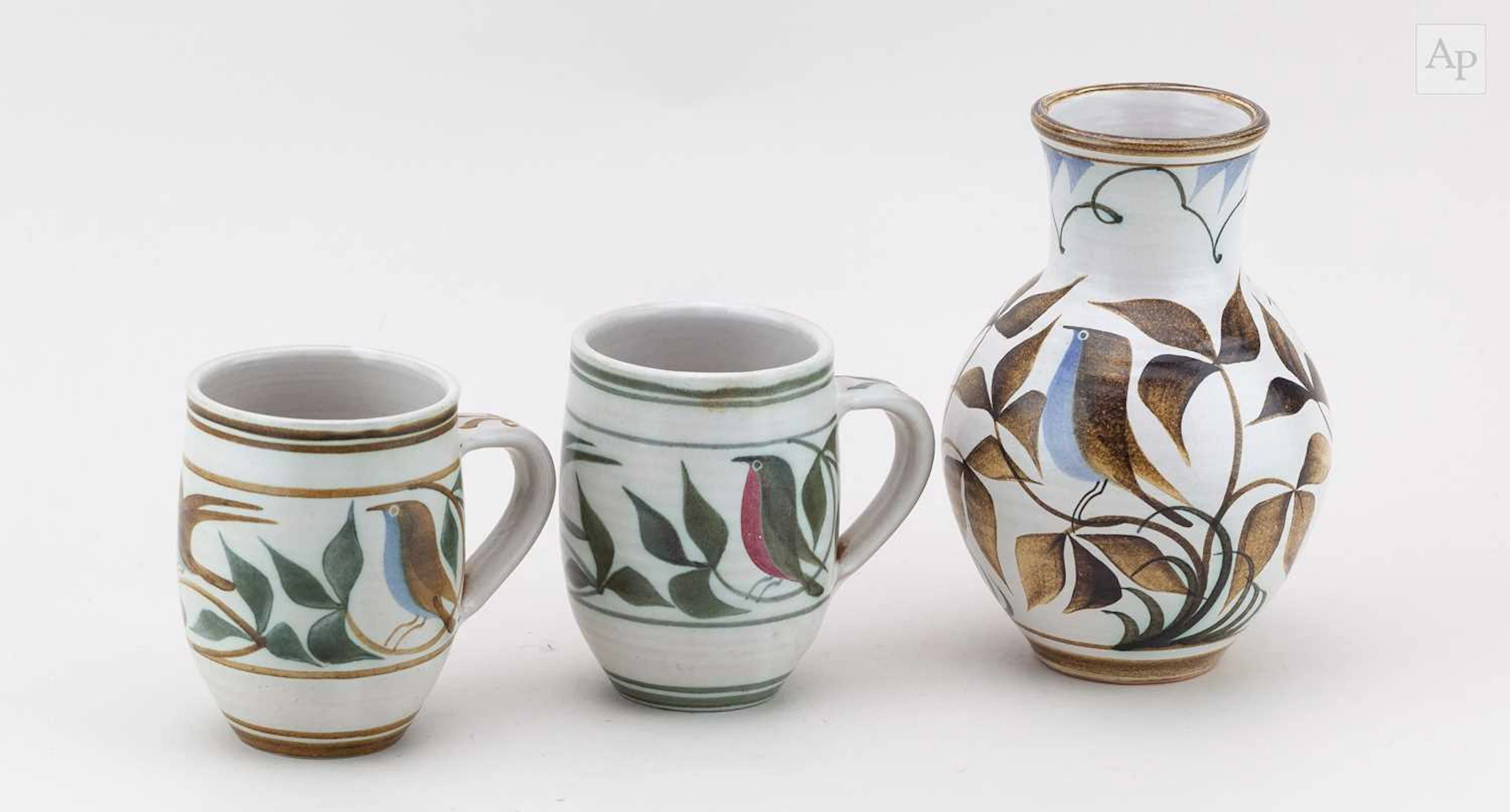 LAURENCE McGOWAN (born 1942); a Maiolica style stoneware...