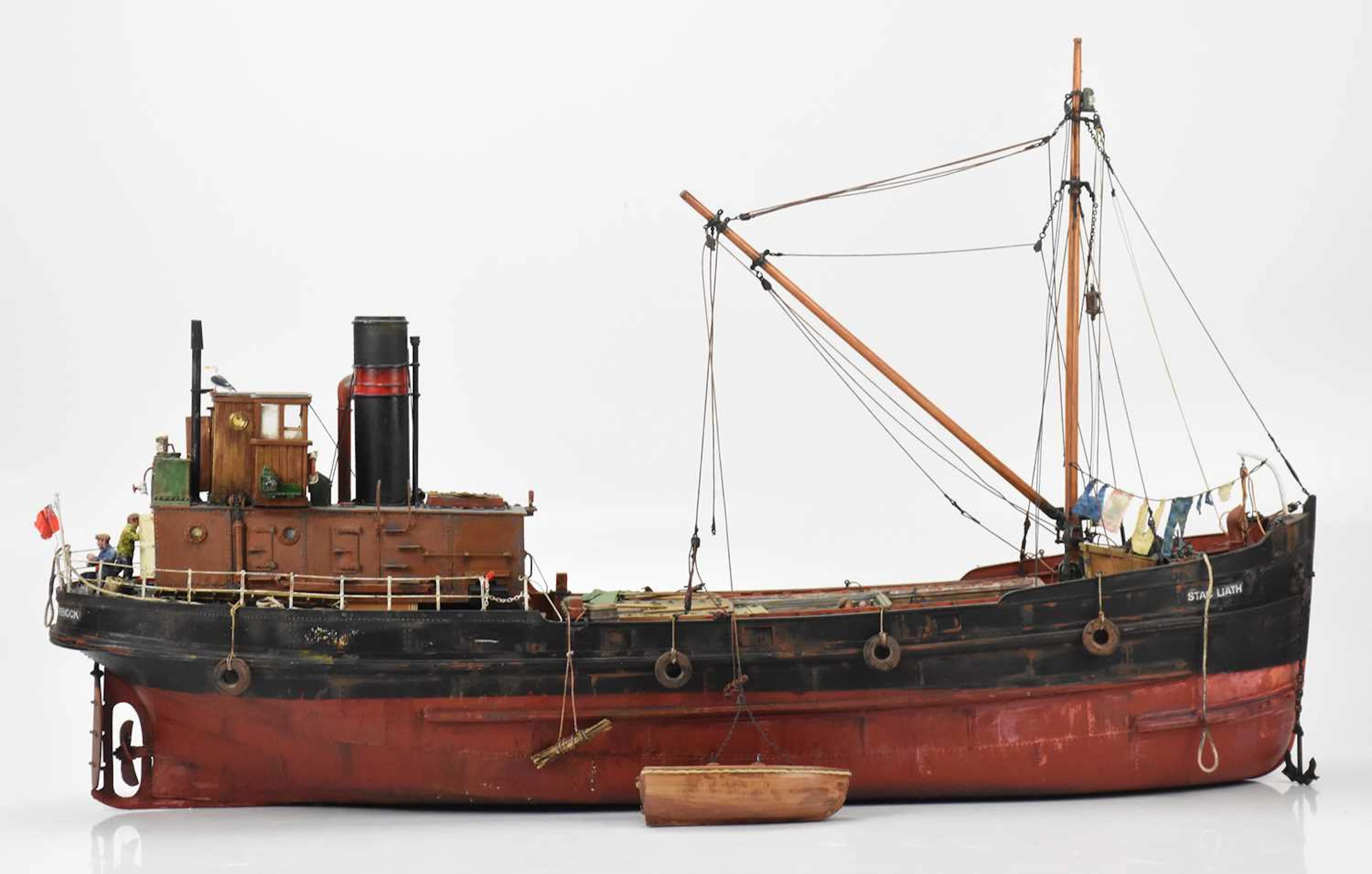 EDGAR HODGES (1928-2025); a scratch built model of a boat 'Stac Liath'