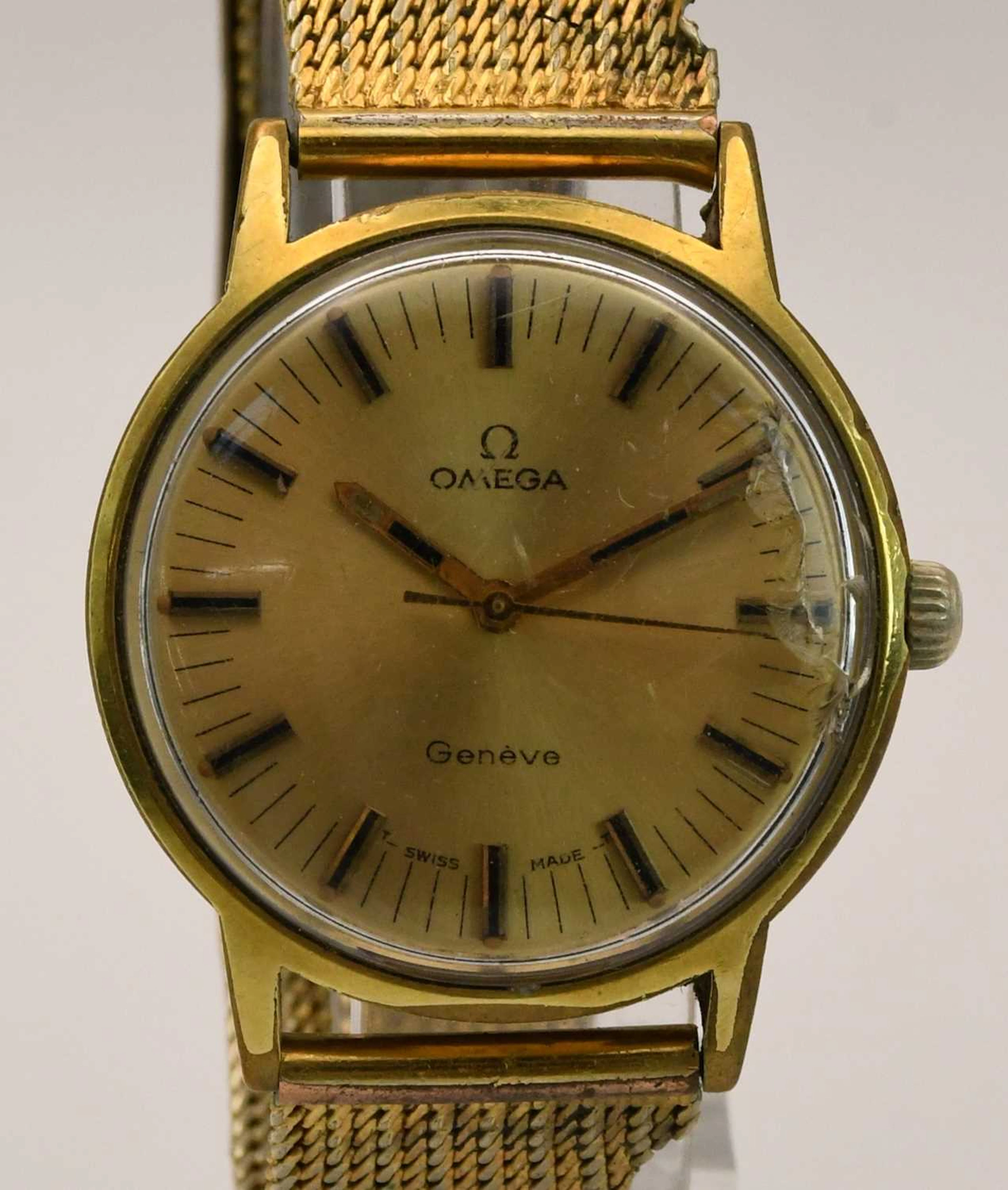 OMEGA; a gentleman's gold plated wristwatch