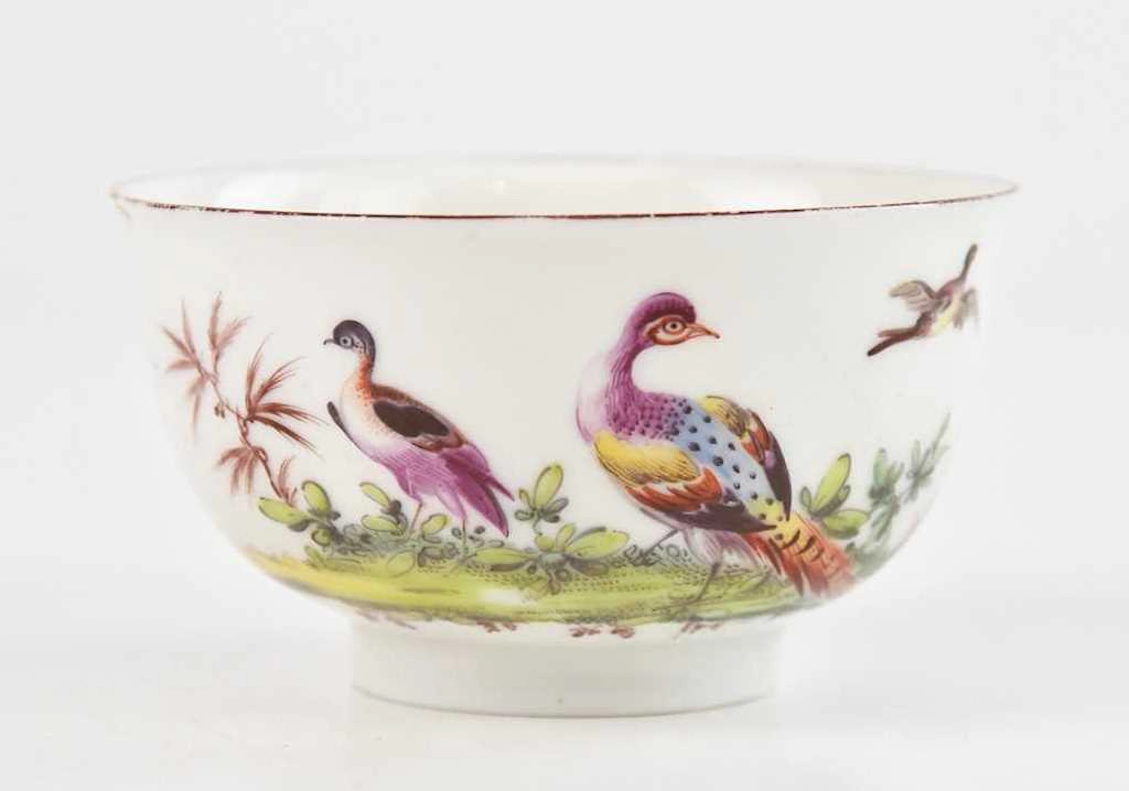 CHELSEA; an 18th century hand painted porcelain bowl