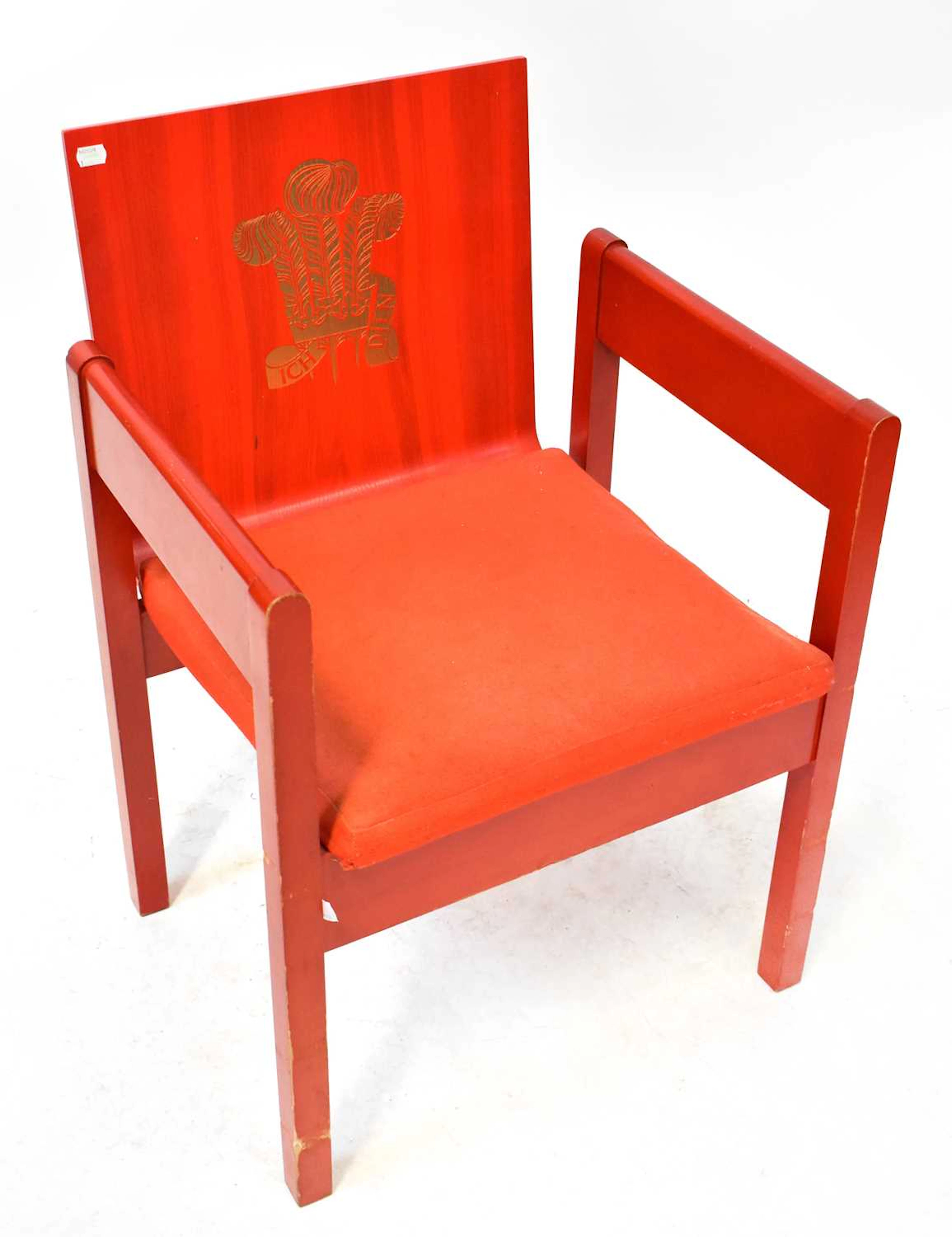HRH PRINCE OF WALES; an Investiture chair