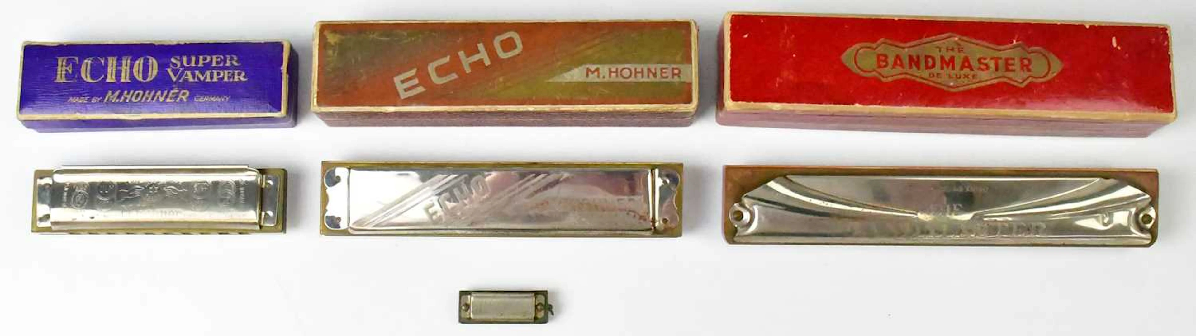 HOHNER; three vintage harmonicas