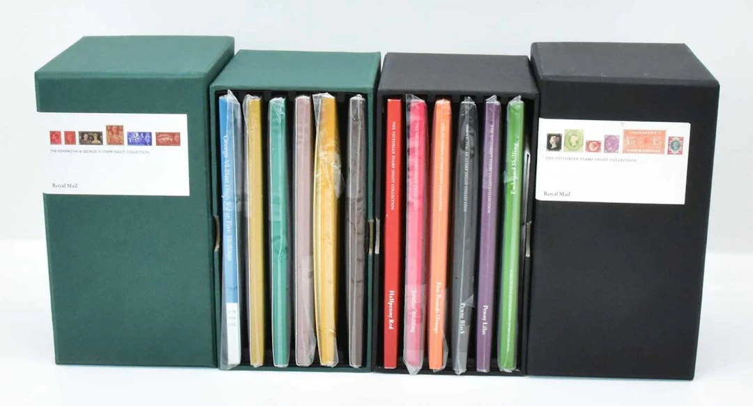 ROYAL MAIL; two boxed silver ingot collections comprising...