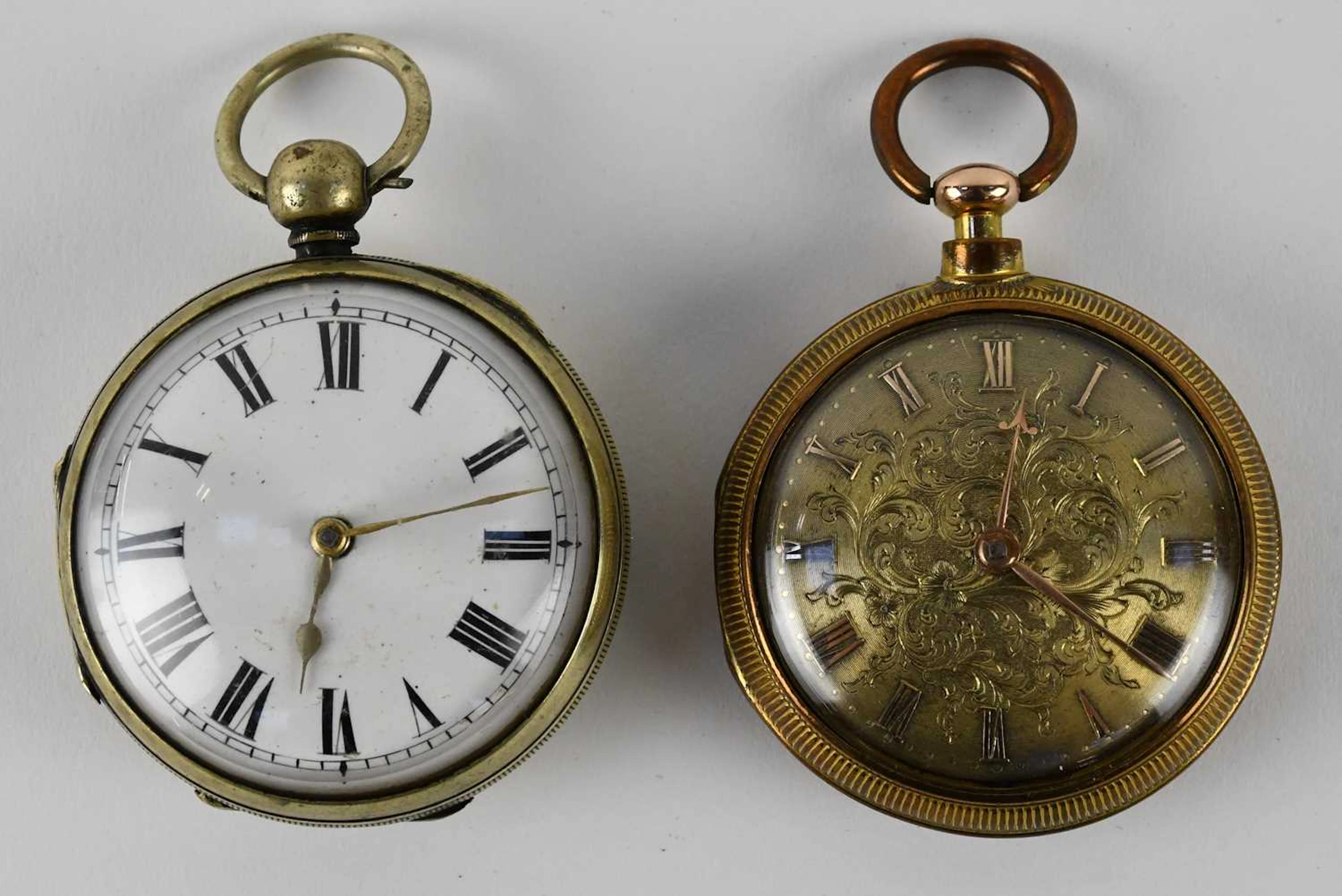 Two 19th century base metal cased open face key wind pocket watches