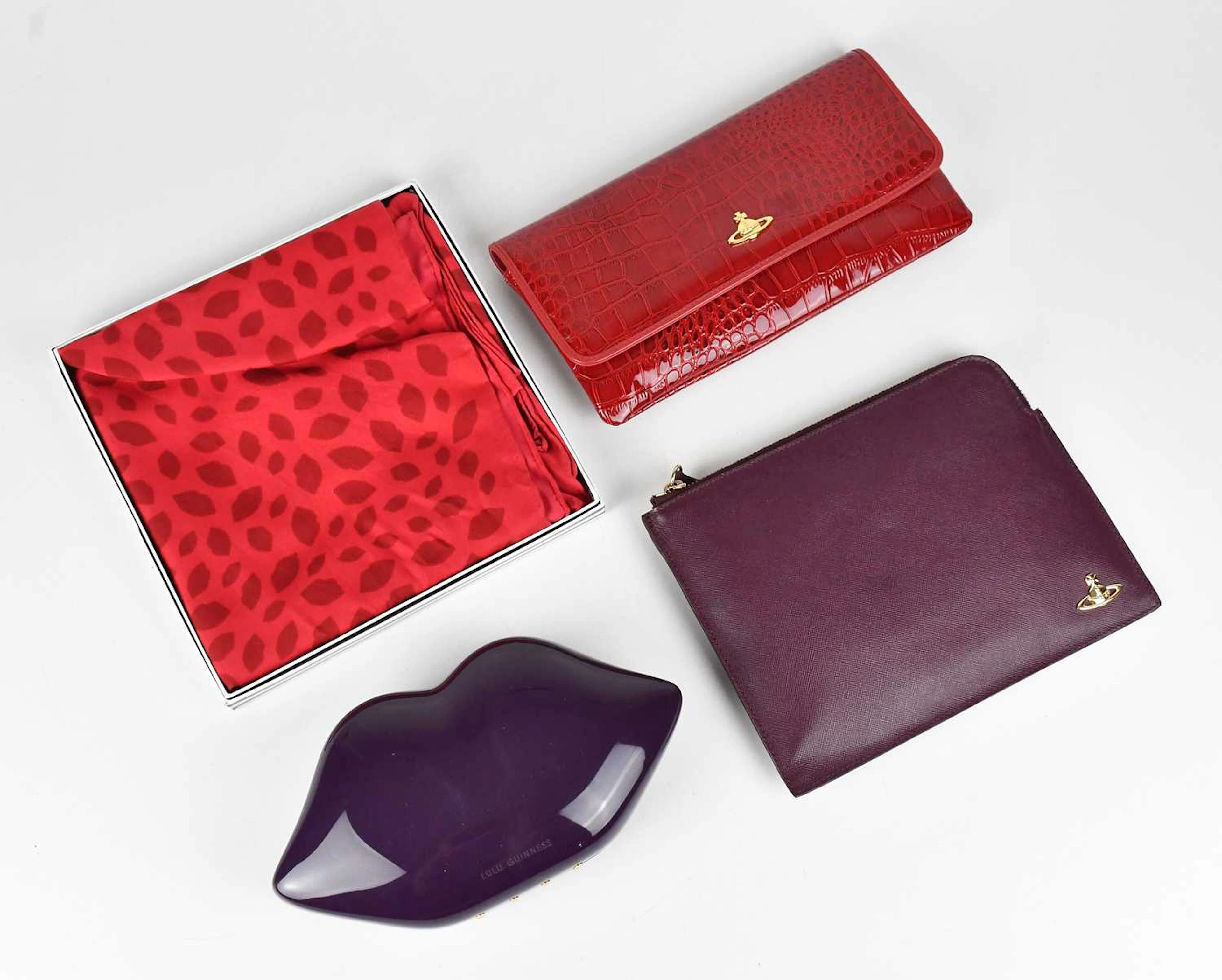 VIVIENNE WESTWOOD; a mulberry Saffiano leather pouch with...