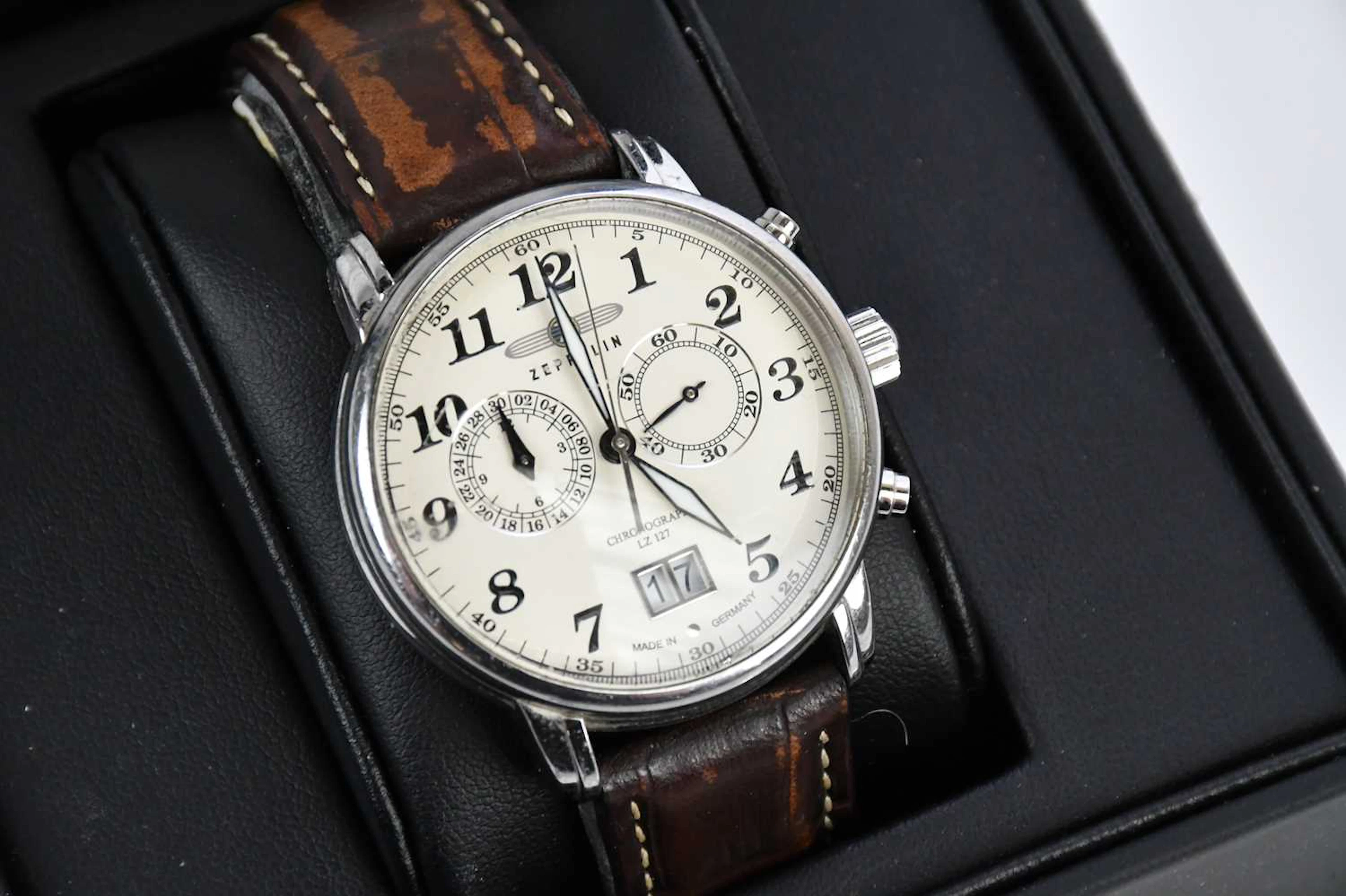 ZEPPELIN; a chronograph LZ127 quartz movement gentleman's wristwatch