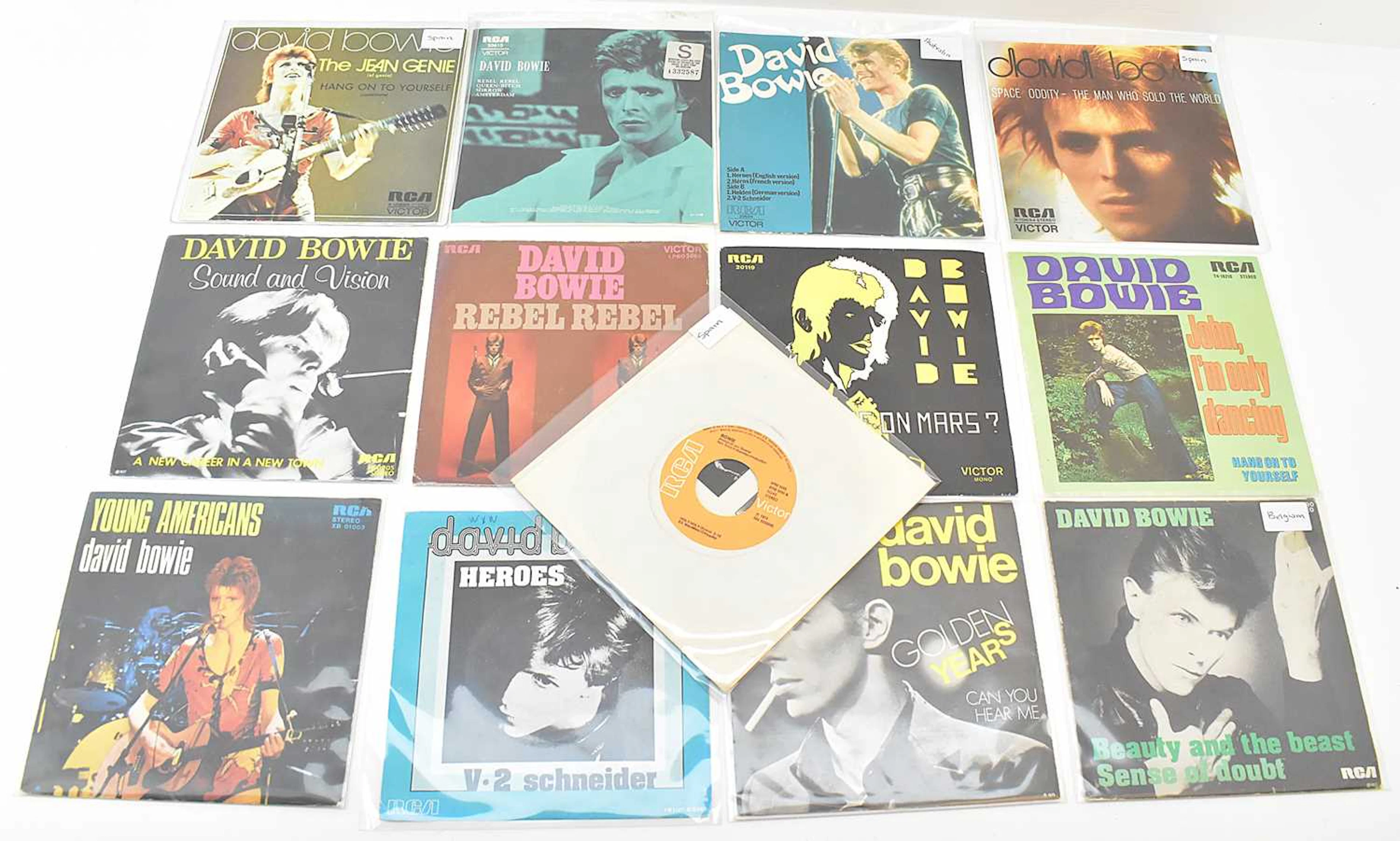 DAVID BOWIE; thirteen singles comprising Belgian pressings of 'Sound and Vision'