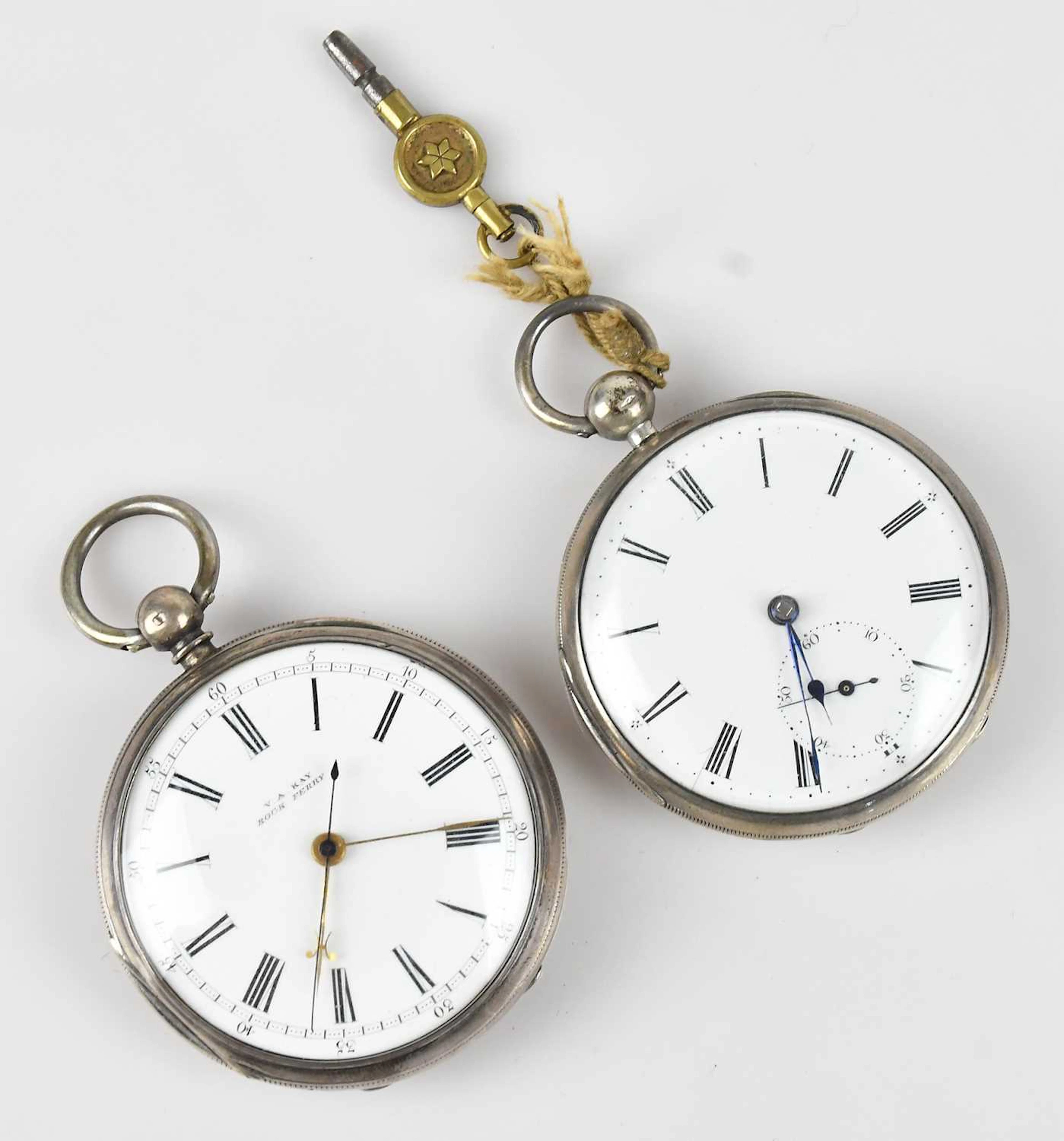 Two hallmarked silver key wind open faced pocket watches
