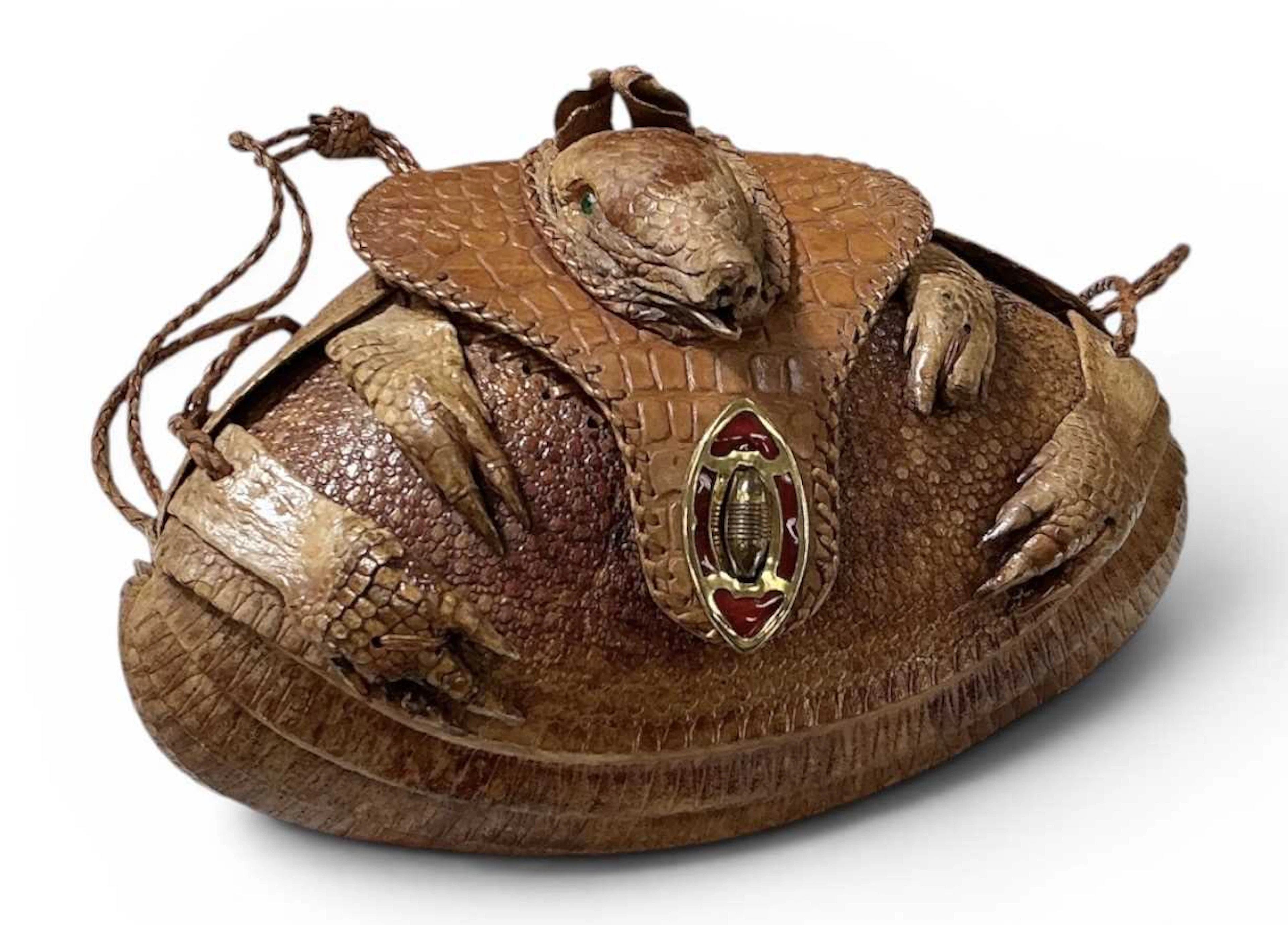 A good 1930s/1940s taxidermy armadillo handbag/purse