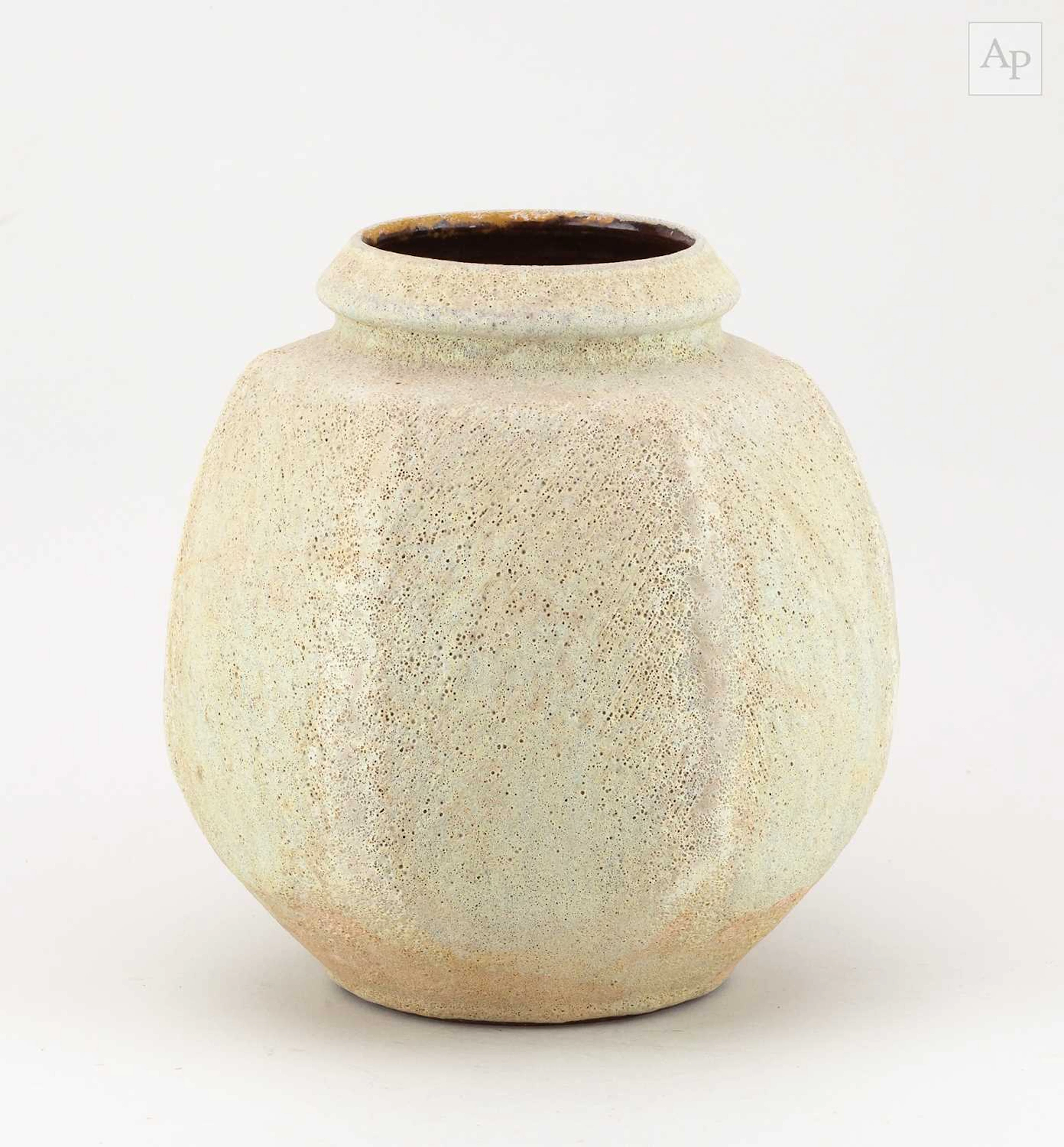 CHRIS CARTER (born 1945); a faceted stoneware vessel with...