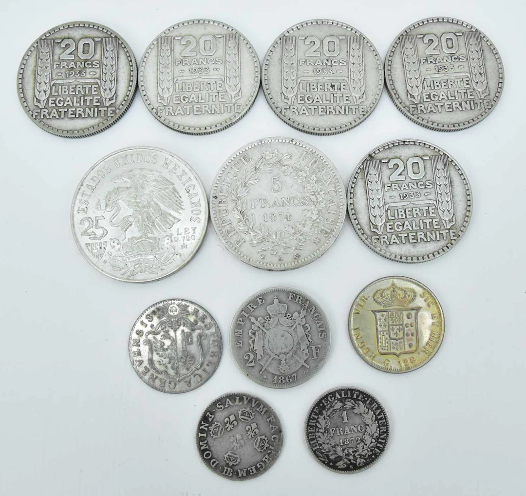 Various silver content coins