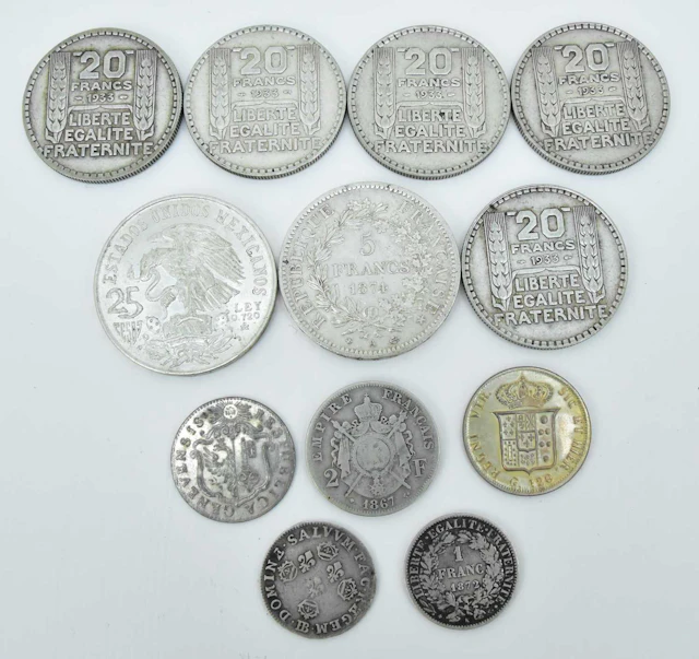 Various silver content coins
