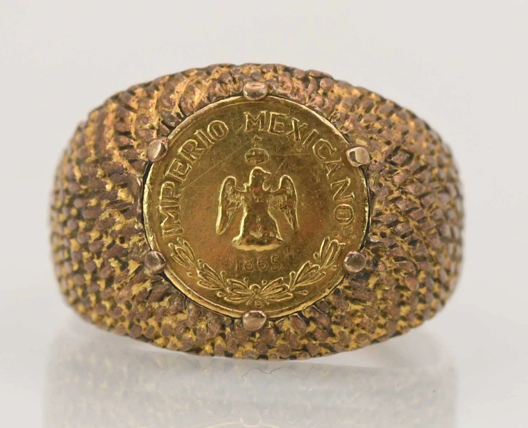 An 1865 Imperio Mexicano gold coin