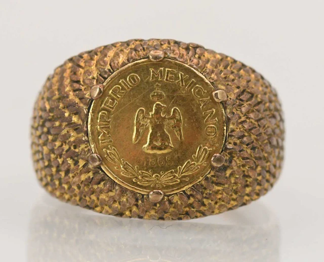 An 1865 Imperio Mexicano gold coin
