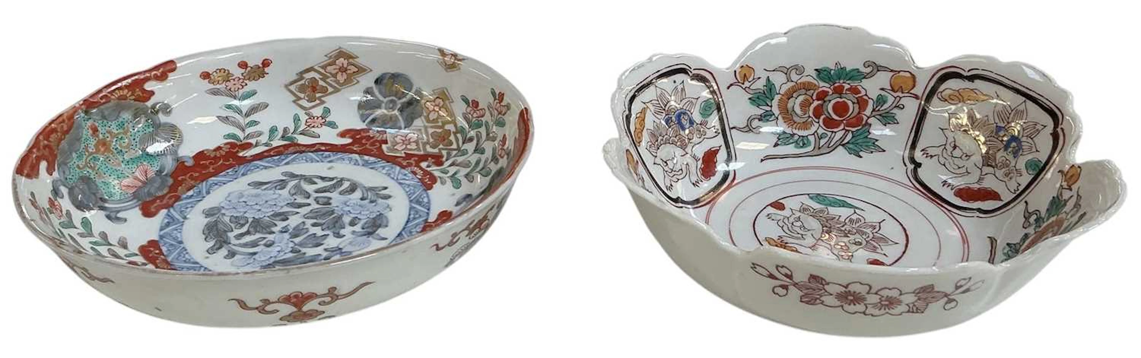 Two early 20th century Japanese Imari decorated porcelain bowls