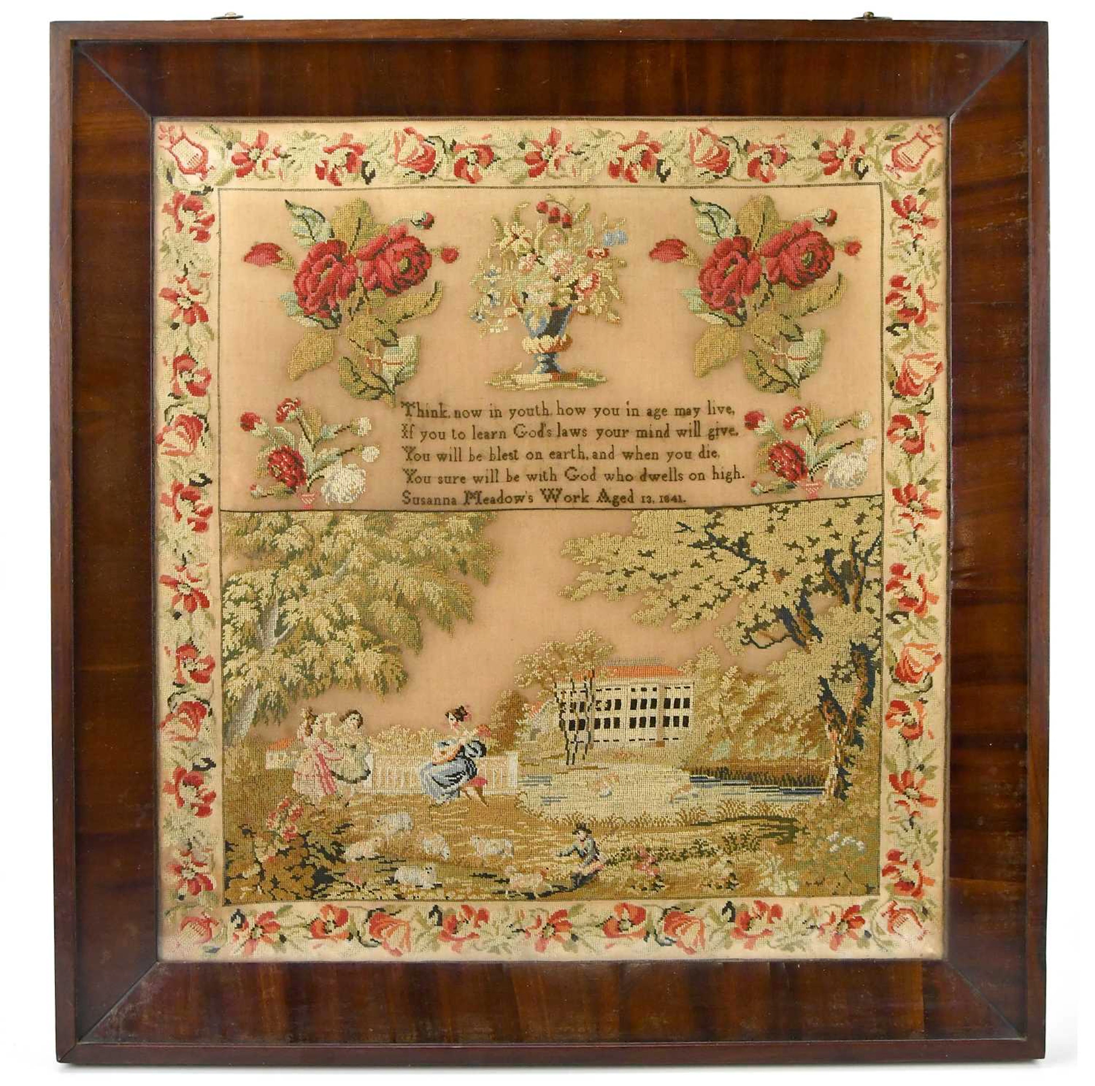 A mid 19th century needlework sampler