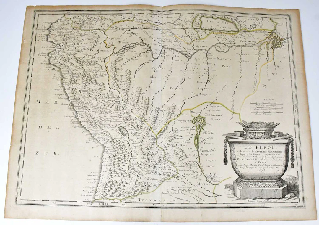 A hand-coloured map