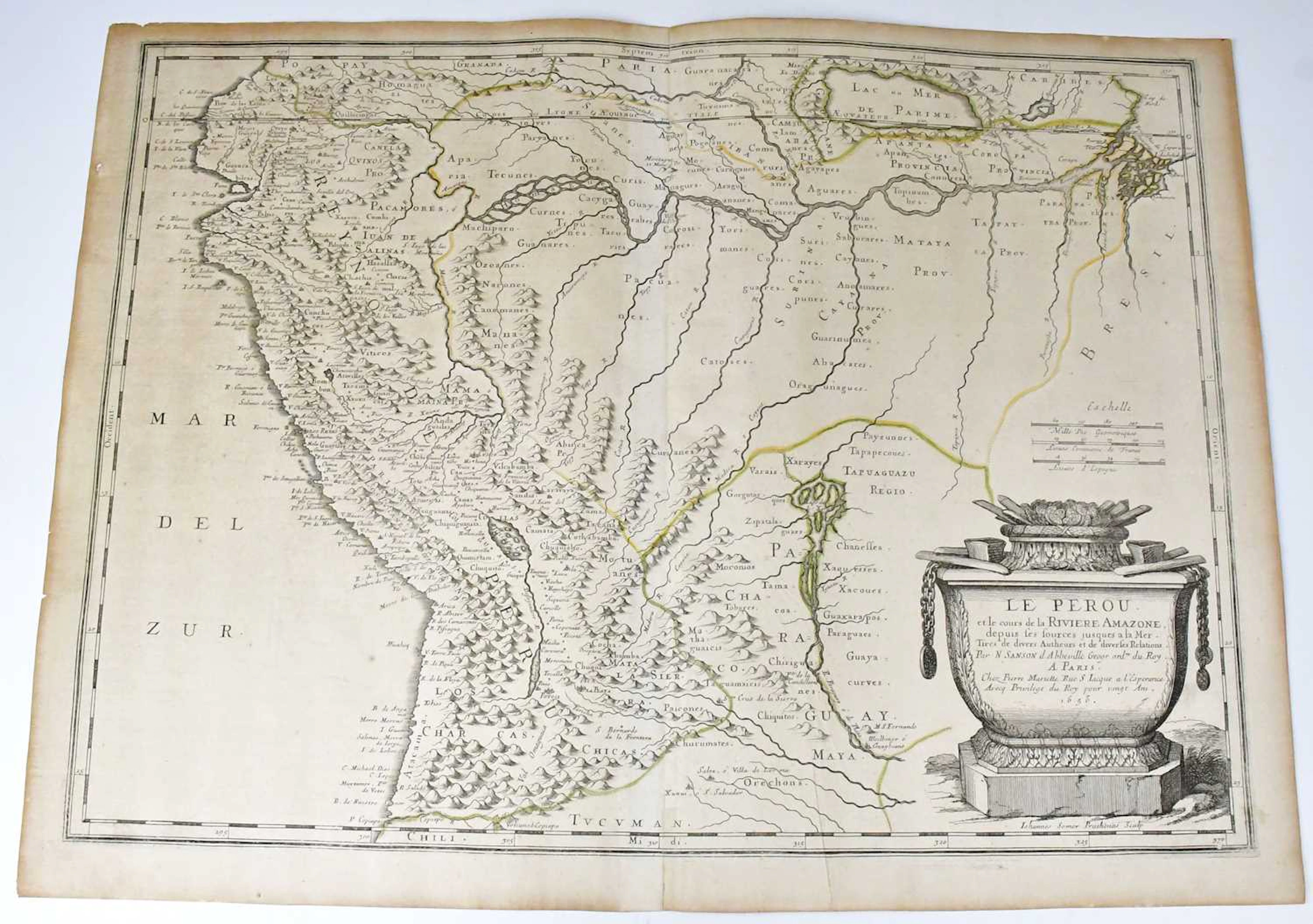 A hand-coloured map