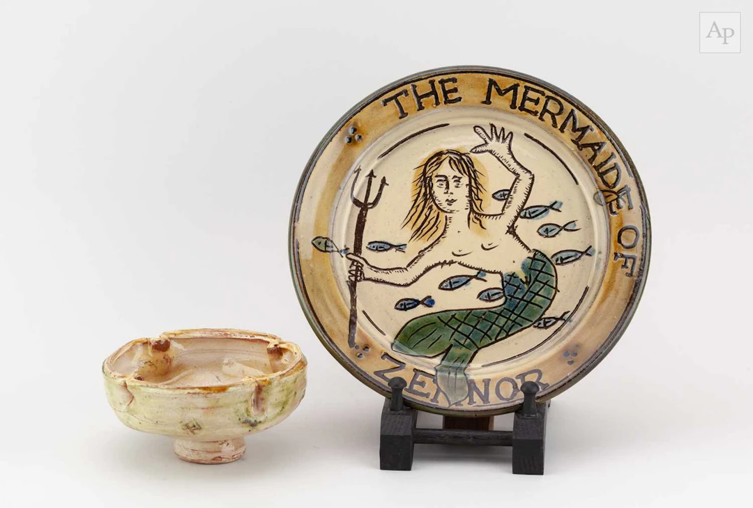 GEOFFREY FULLER (1936-2022); a slip decorated earthenware...