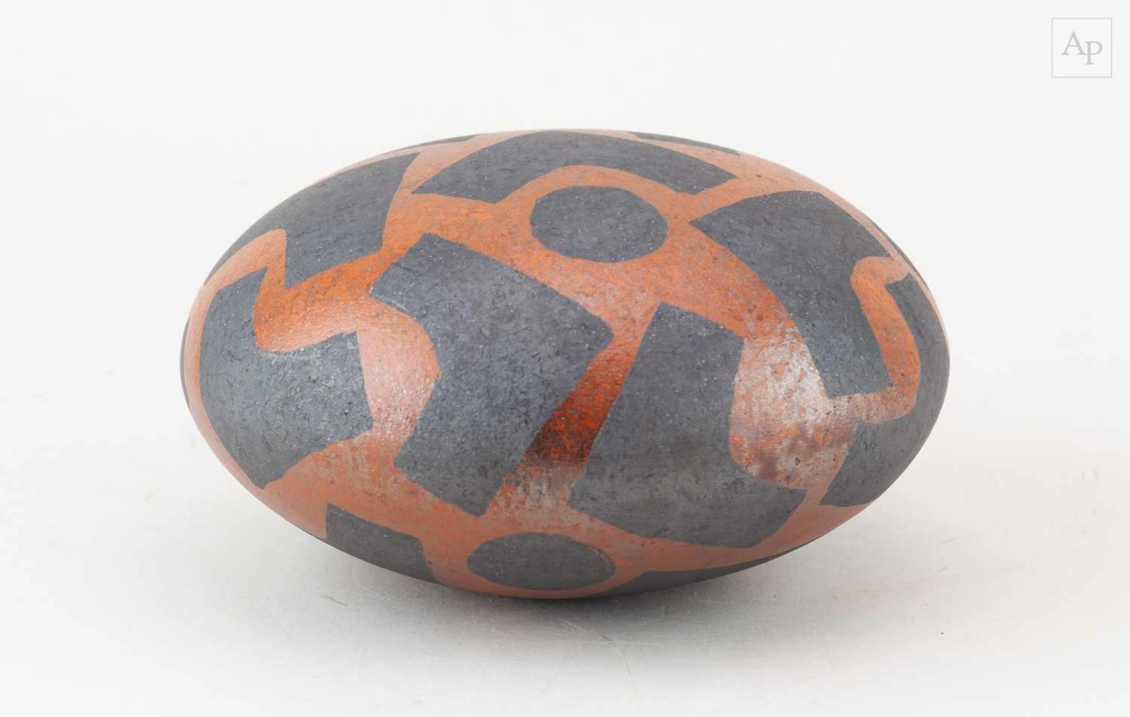 SUE HANNA (born 1963); a burnished raku rhythm pebble...