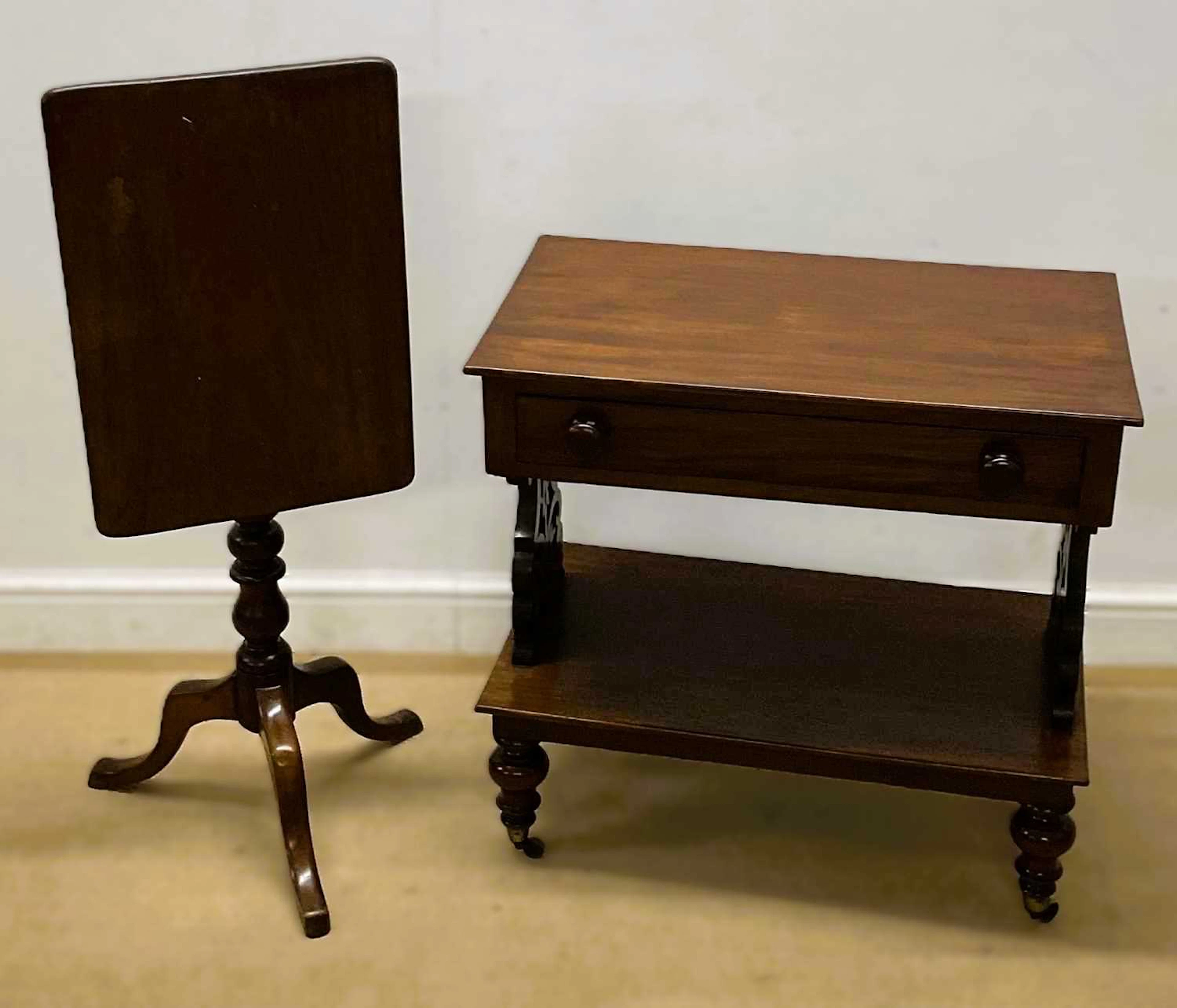 A Victorian mahogany single drawer unit
