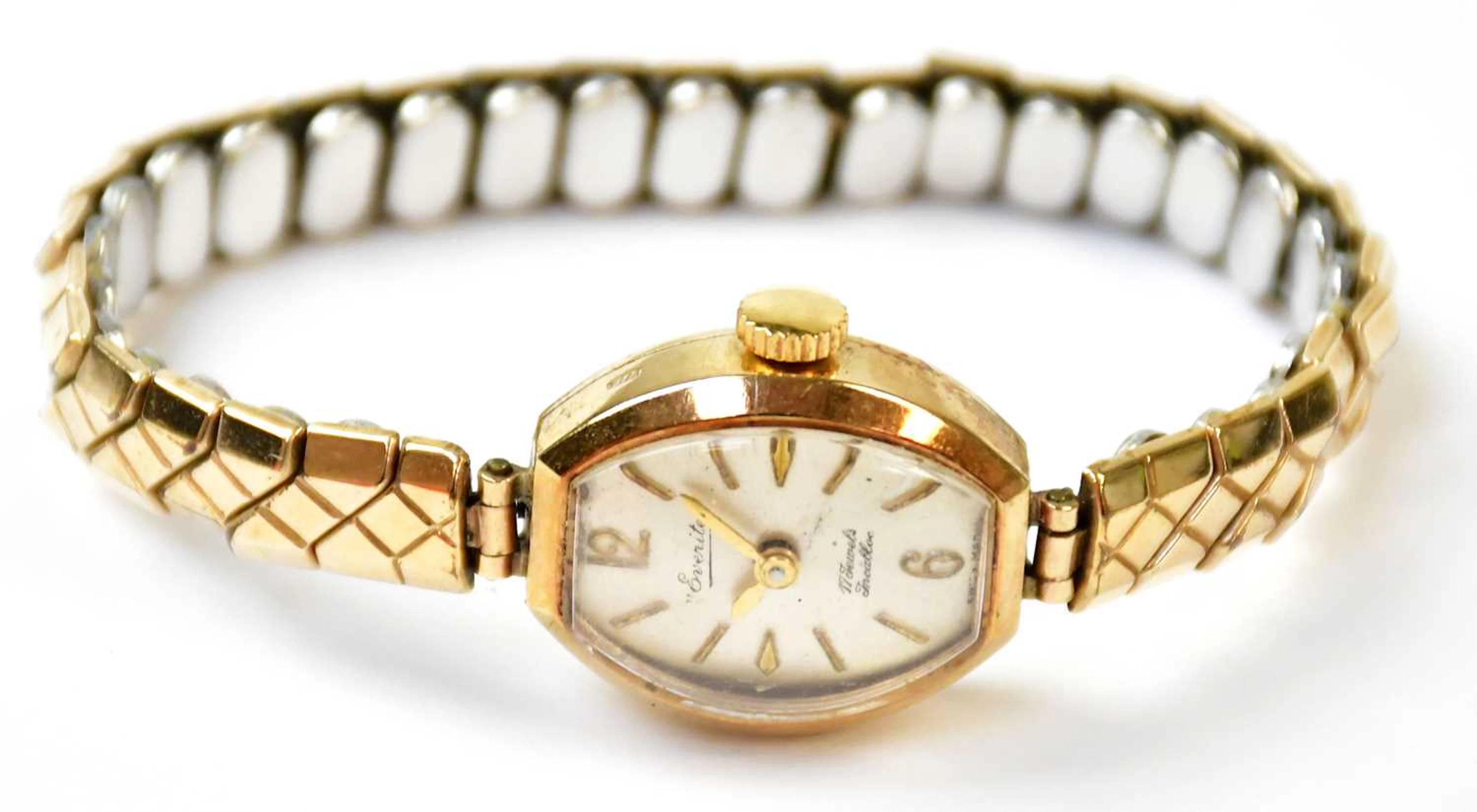 EVERITE; a 9ct yellow gold cocktail watch