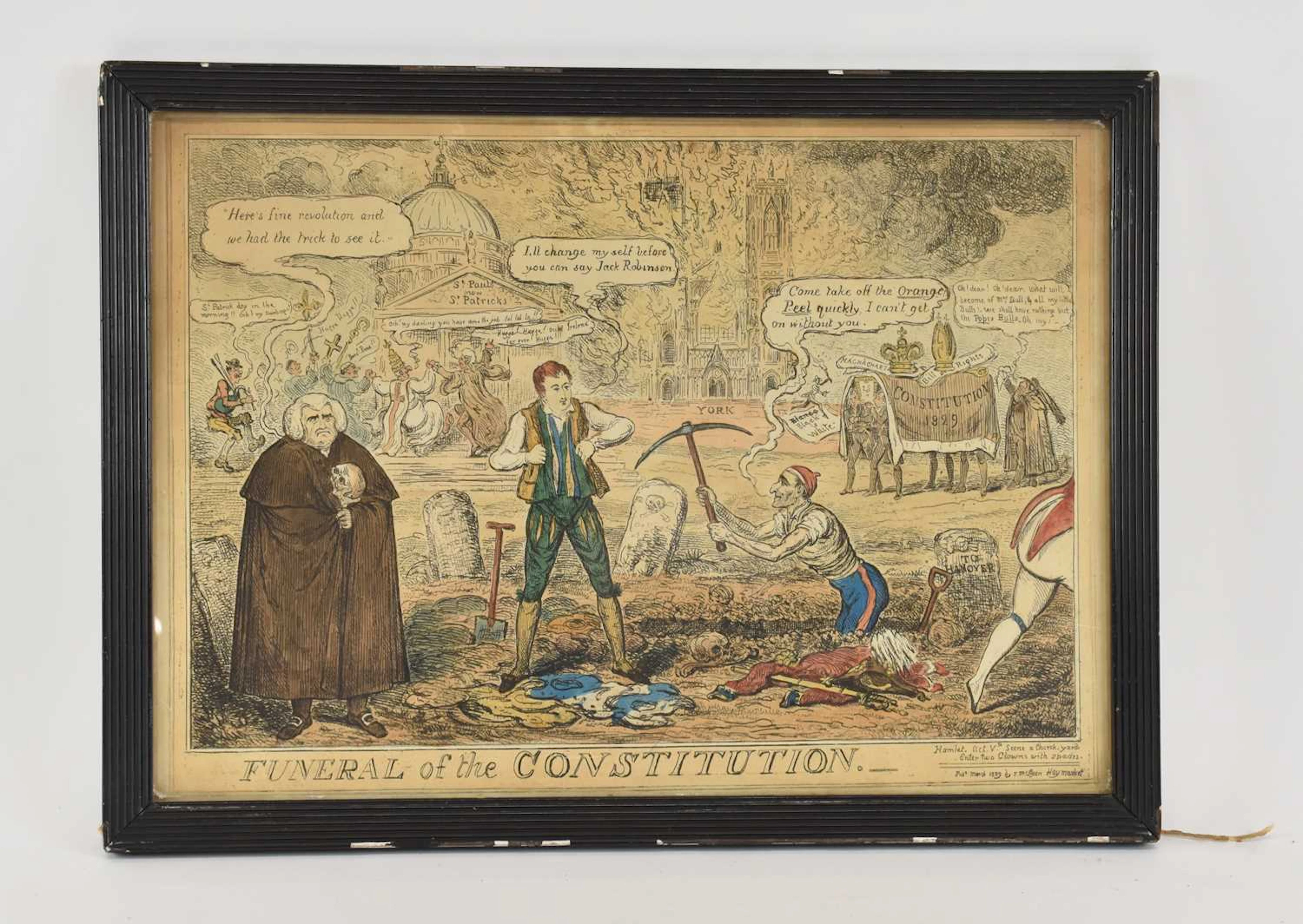 IRISH INTEREST; an early 19th century hand coloured etching
