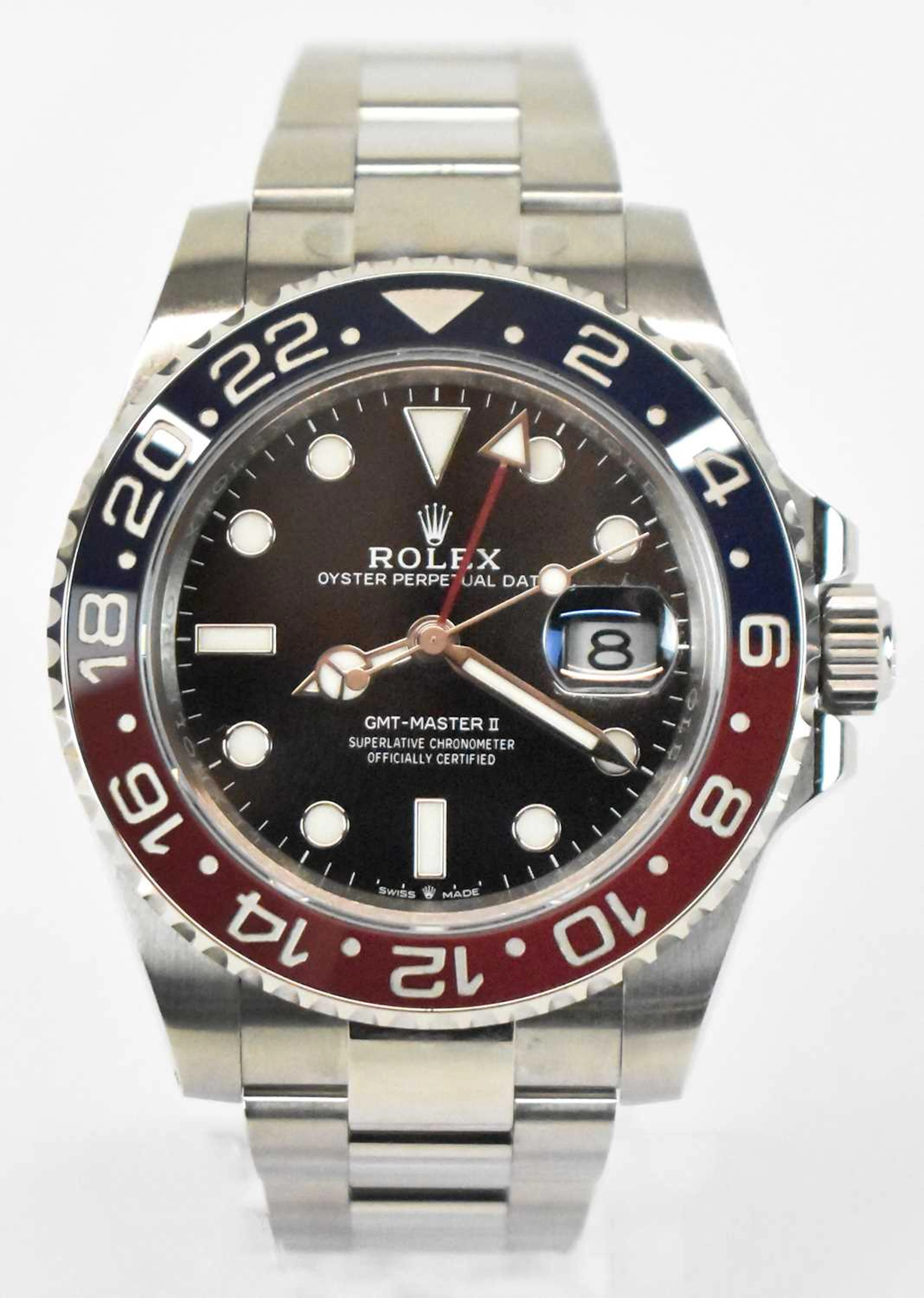 ROLEX; a stainless steel GMT-Master II wristwatch