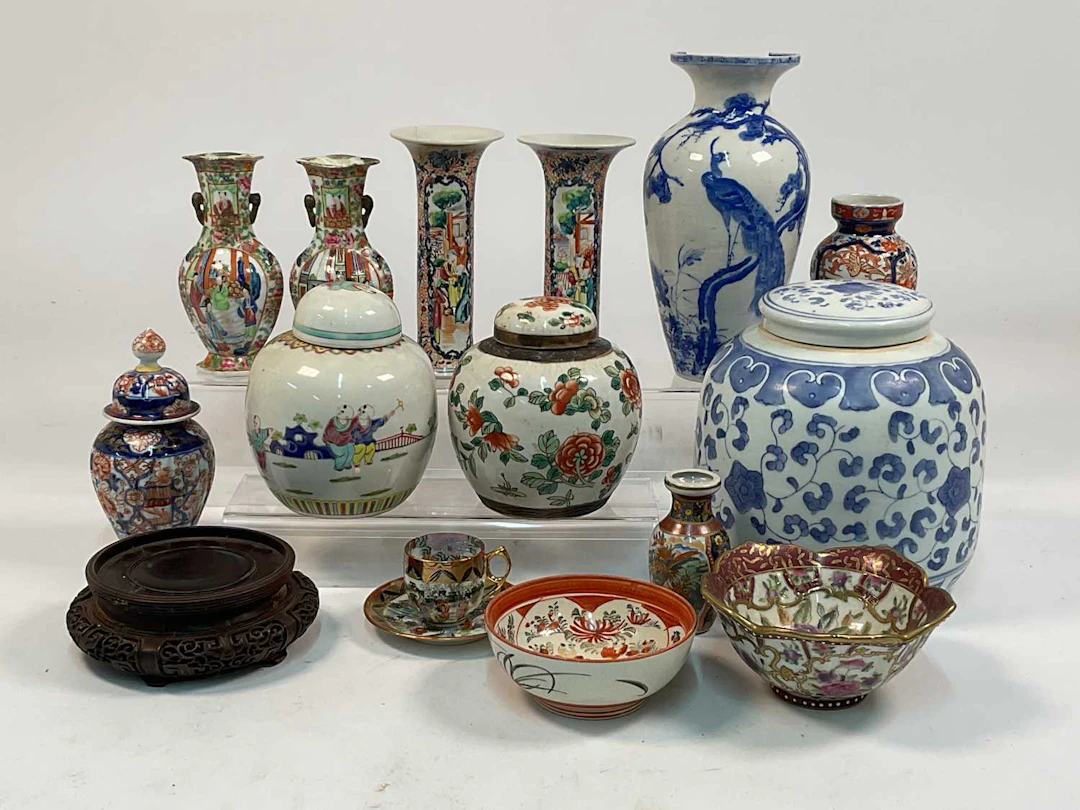A quantity of Chinese and Japanese porcelain vases