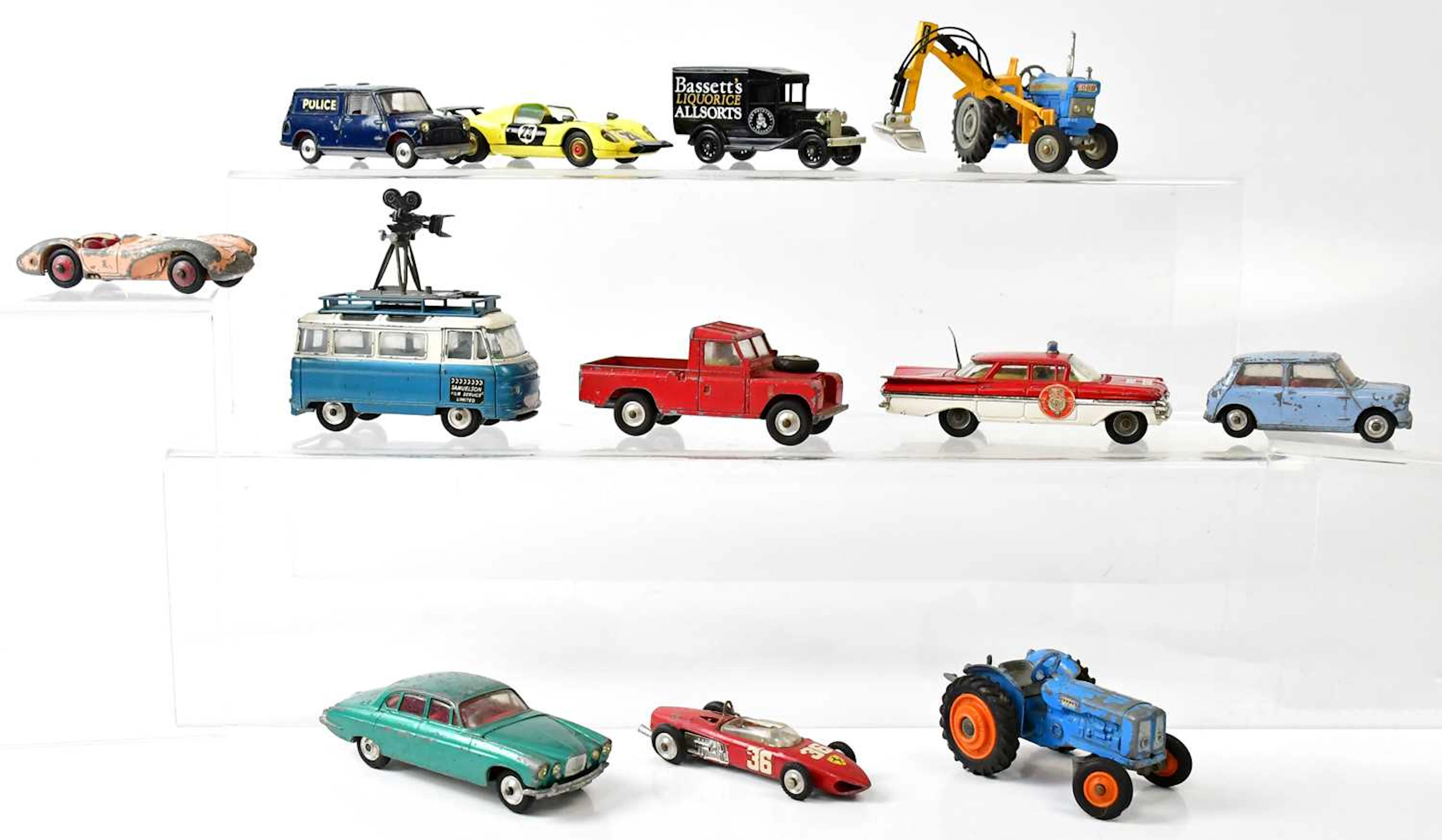 A collection of loose vintage diecast model vehicles
