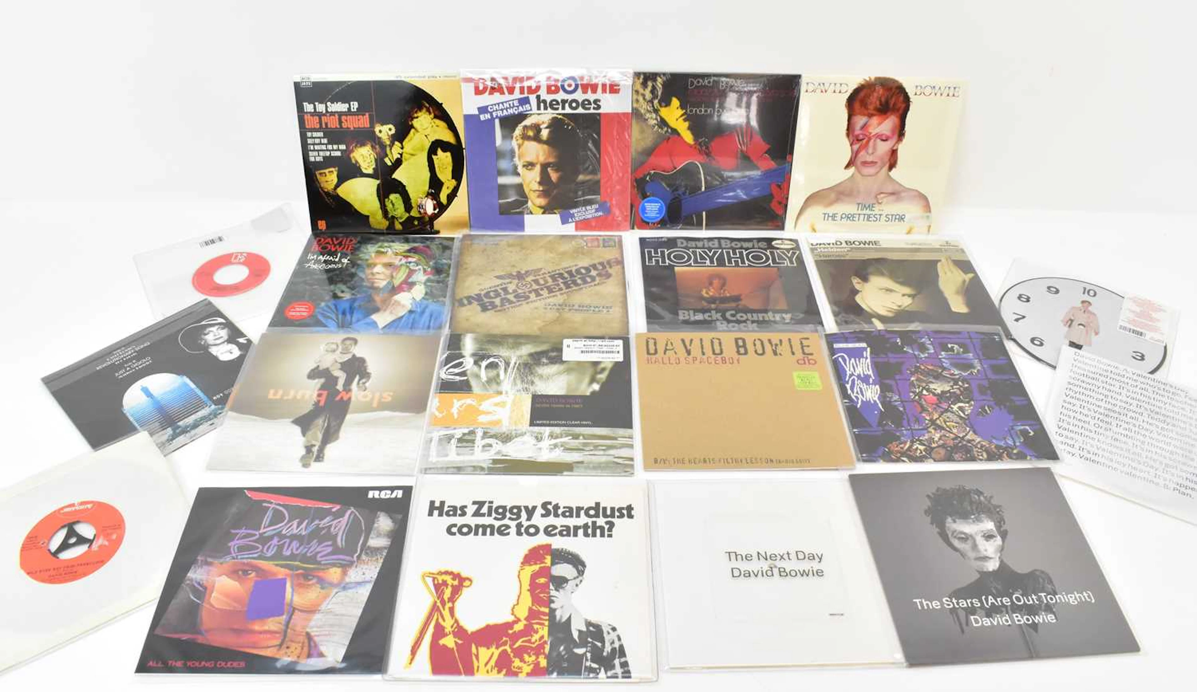 DAVID BOWIE; twenty-one singles including a picture disc of 'Valentine's Day'