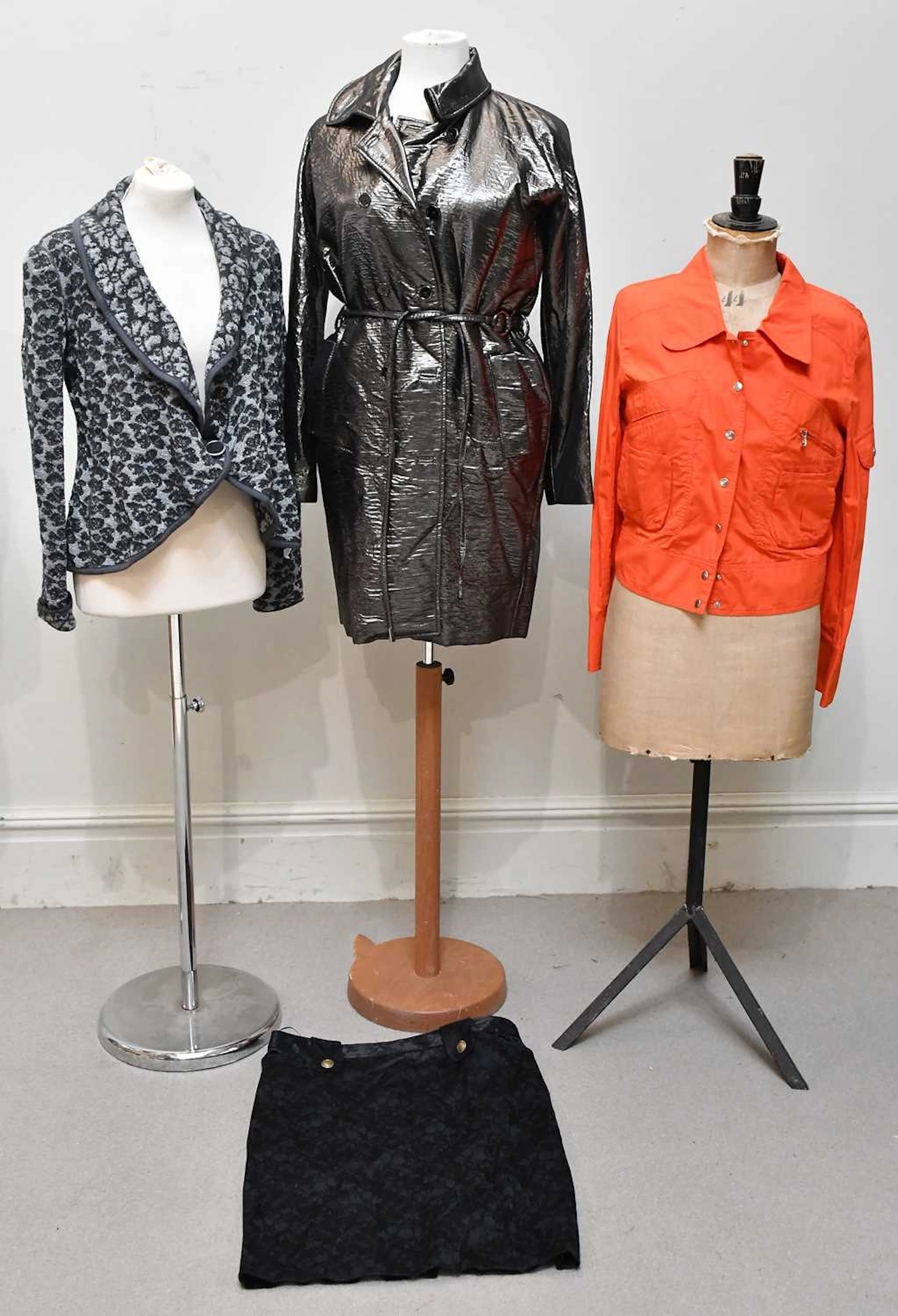 DOLCE & GABBANA; a metallic bronze cloth knee-length double-breasted coat