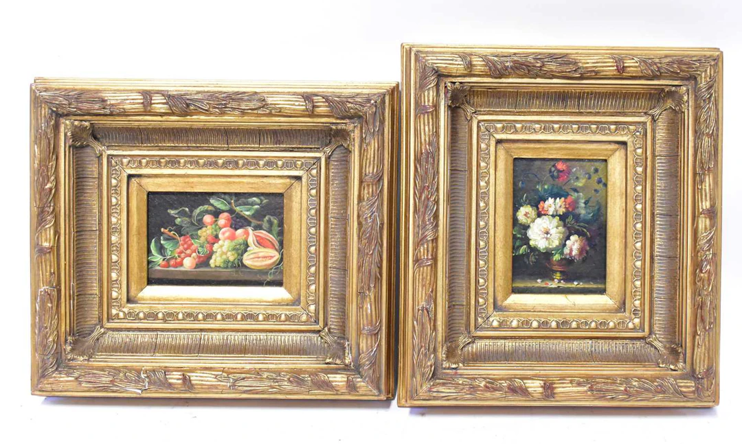20TH CENTURY CONTINENTAL SCHOOL; a pair of oils on panel