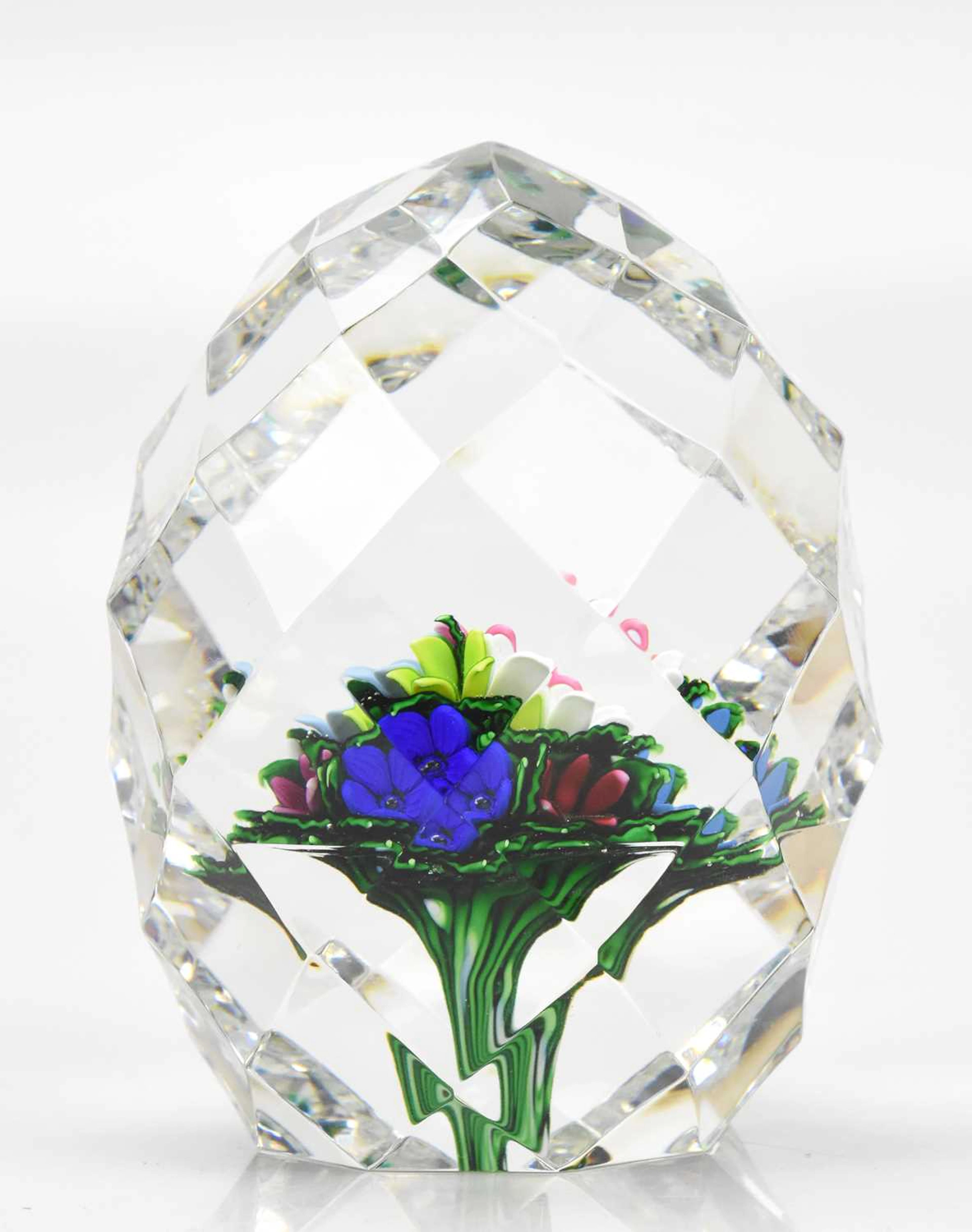 SAINT-LOUIS; a good faceted glass pineapple shaped...