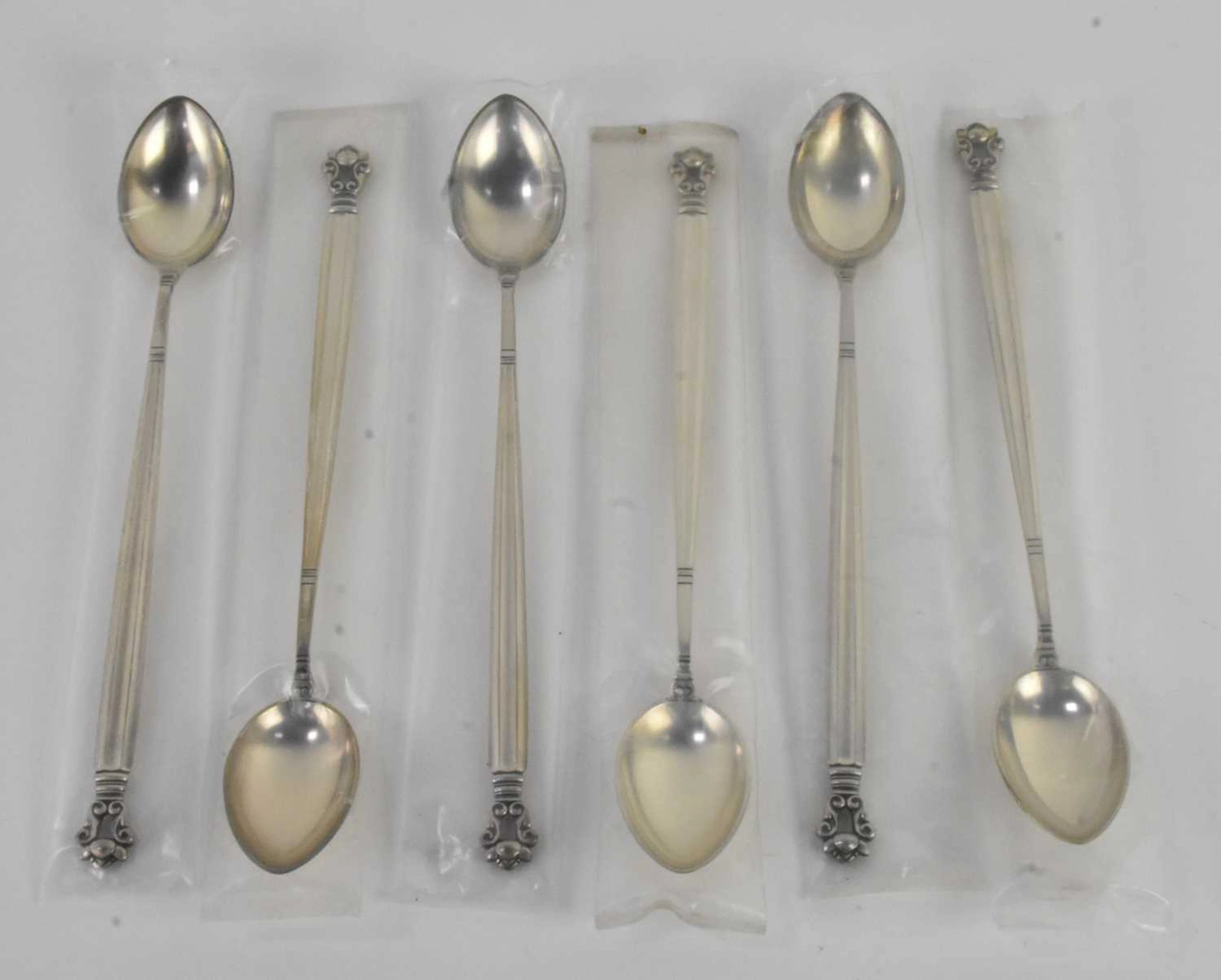 JOHAN ROHDE FOR GEORG JENSEN; a set of six early 20th...