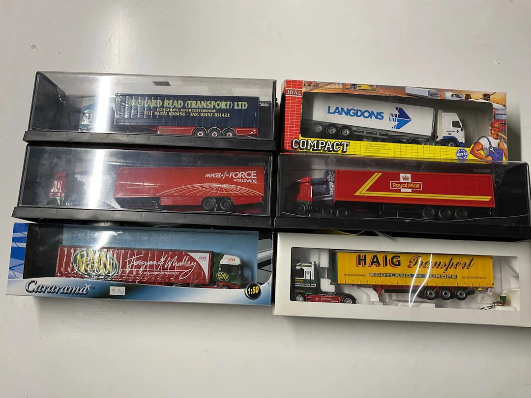 Six diecast trucks