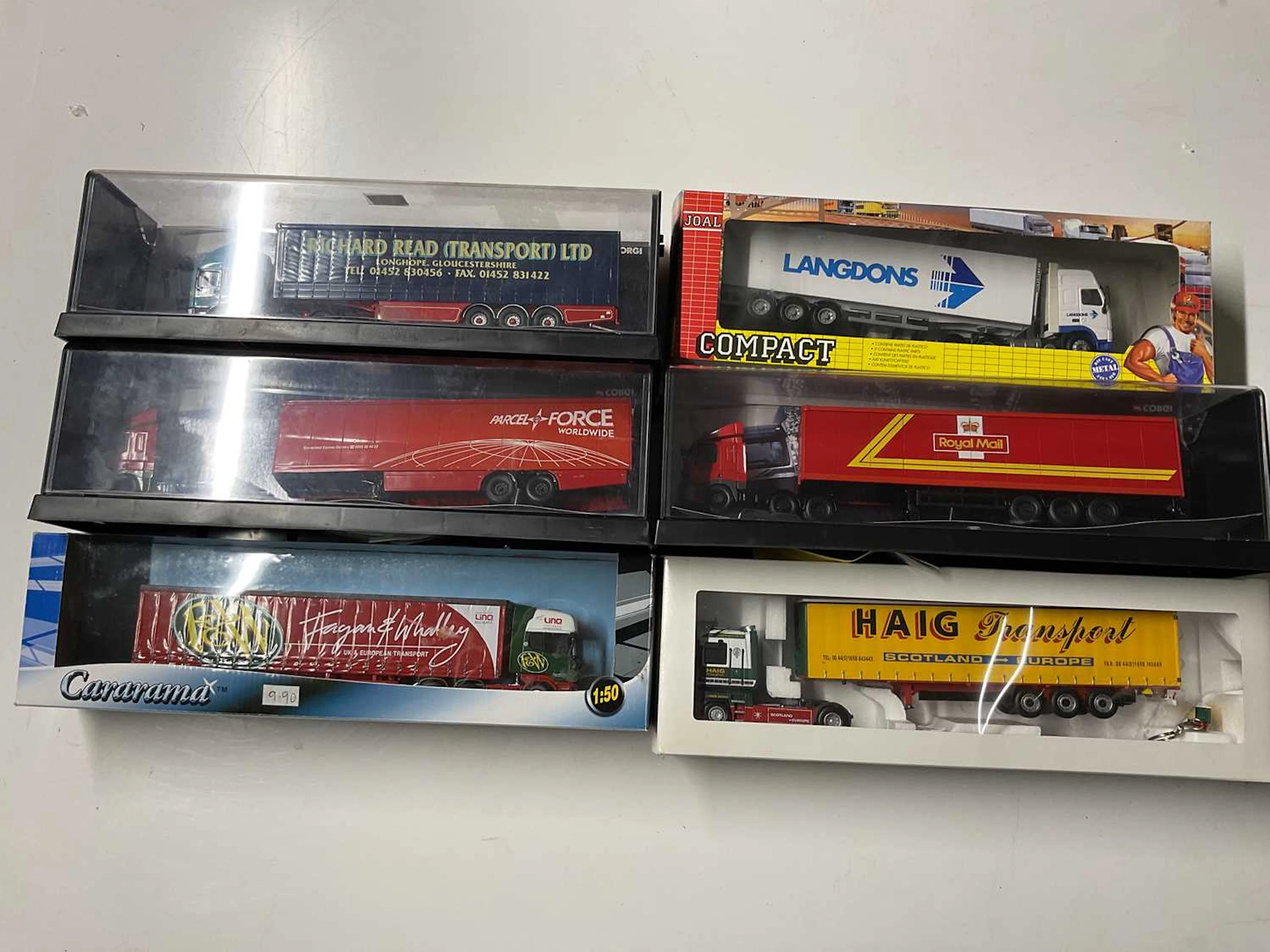 Six diecast trucks