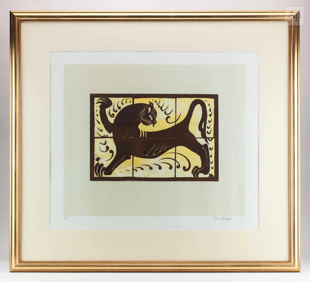 BERNARD LEACH (1887-1979); 'Lion Tile'