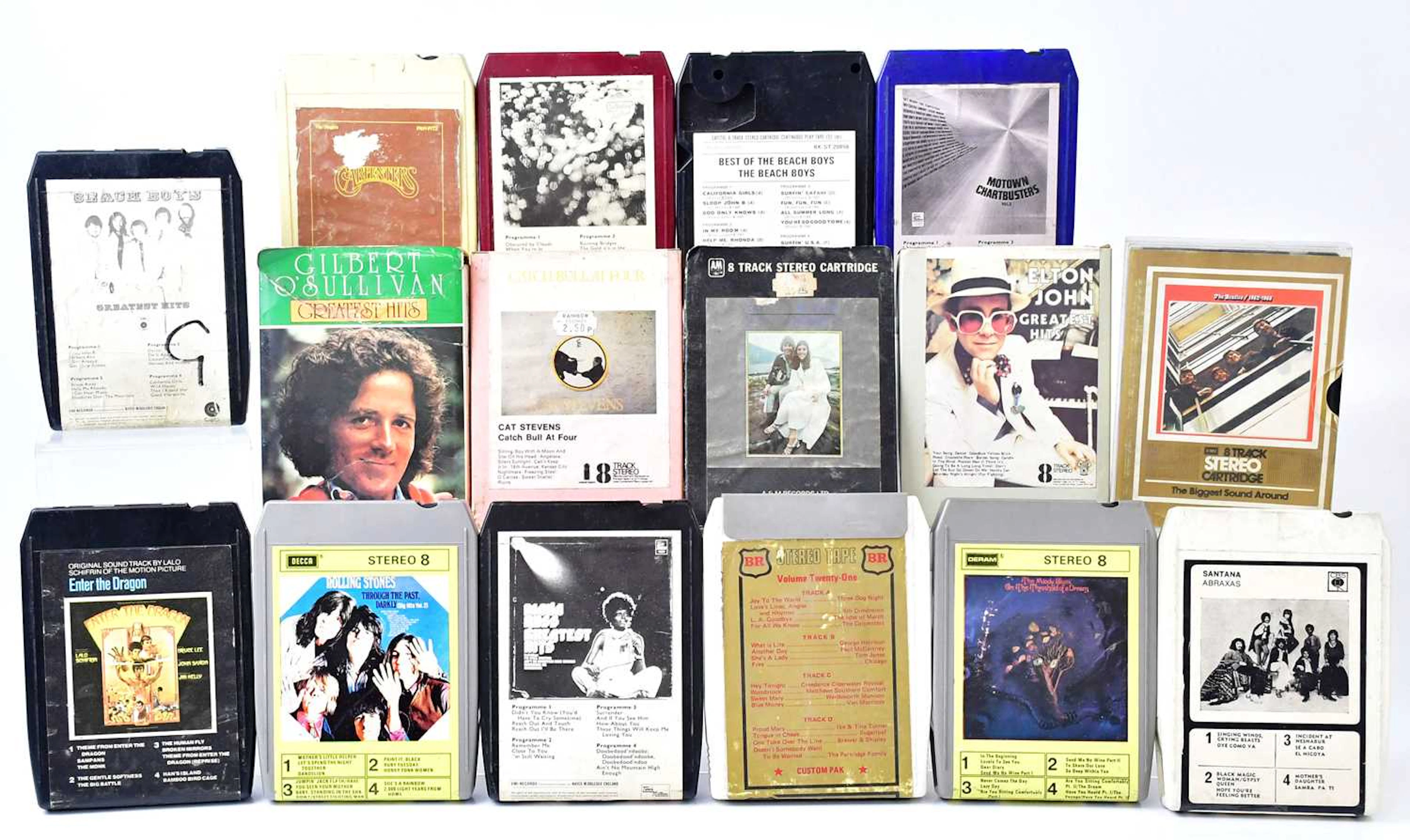 A mixed lot of vintage eight track cassettes