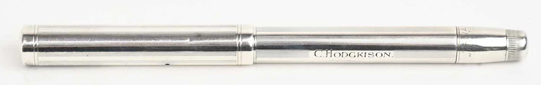 MABIE TODD SWAN; a 1930s hallmarked silver fountain pen