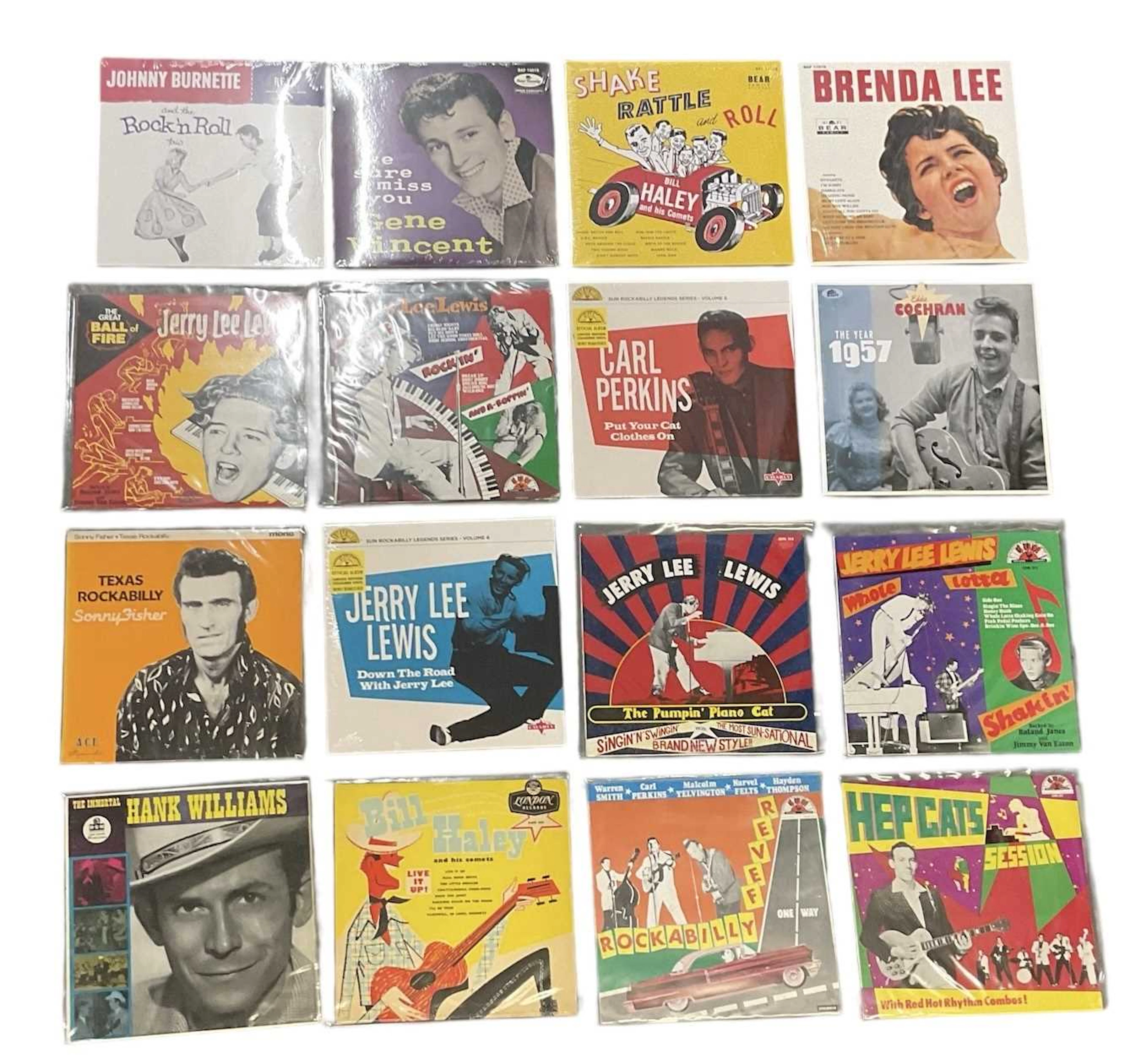 A group of mainly 10 inch rock and roll reissue albums