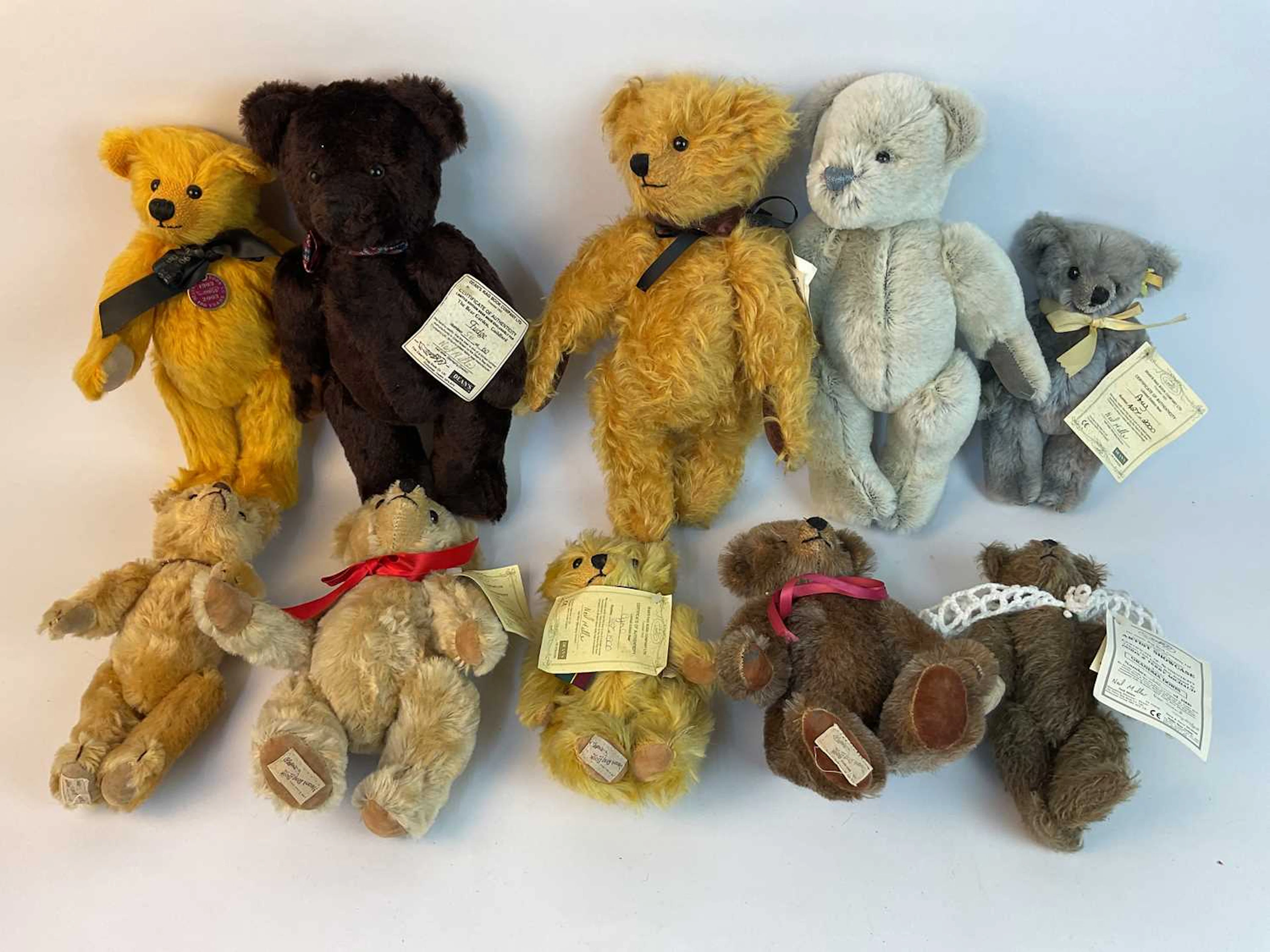 DEAN'S RAG BOOK BEARS; ten limited edition bears