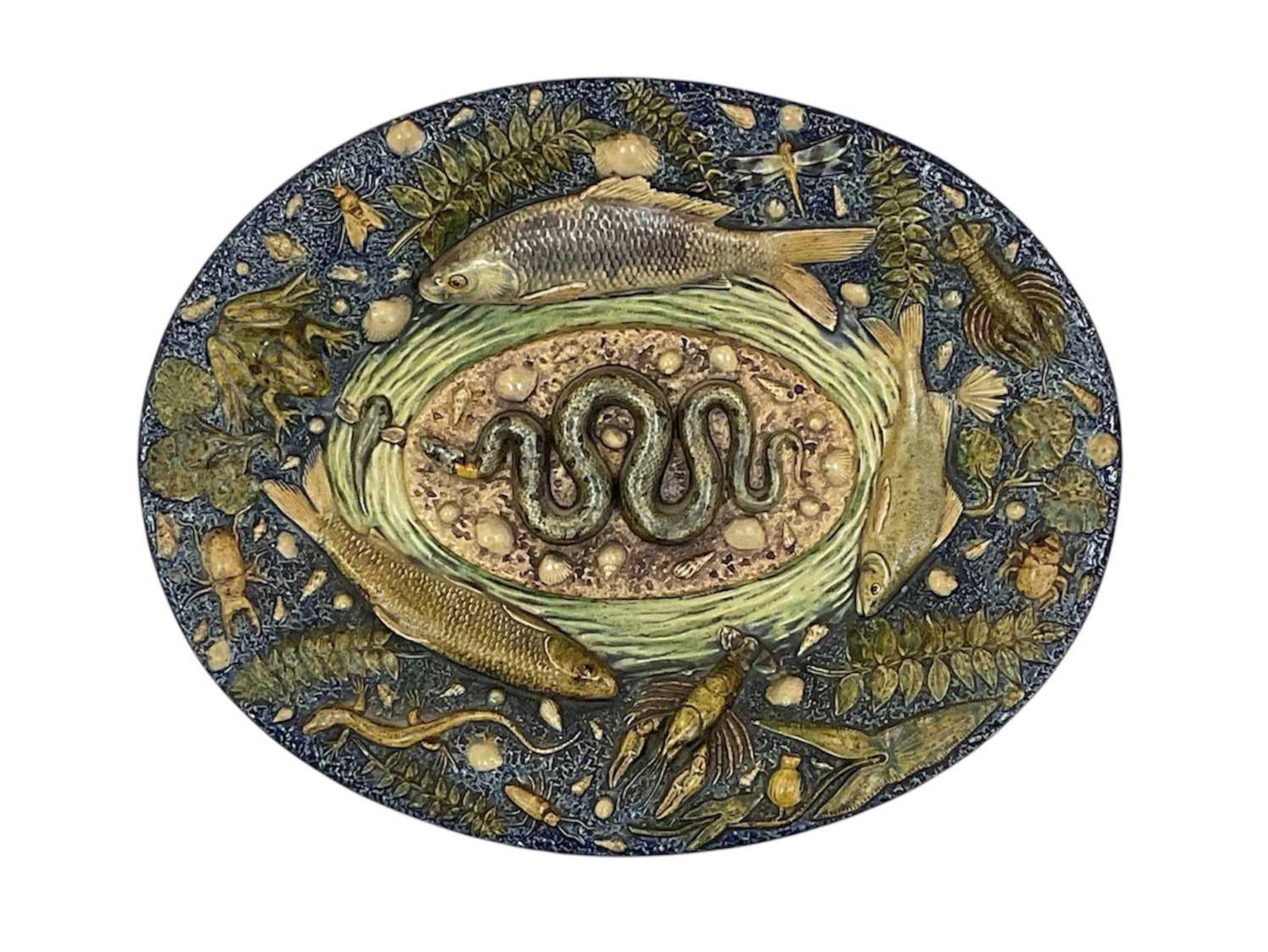 A large and rare 19th century French pottery Bernard...
