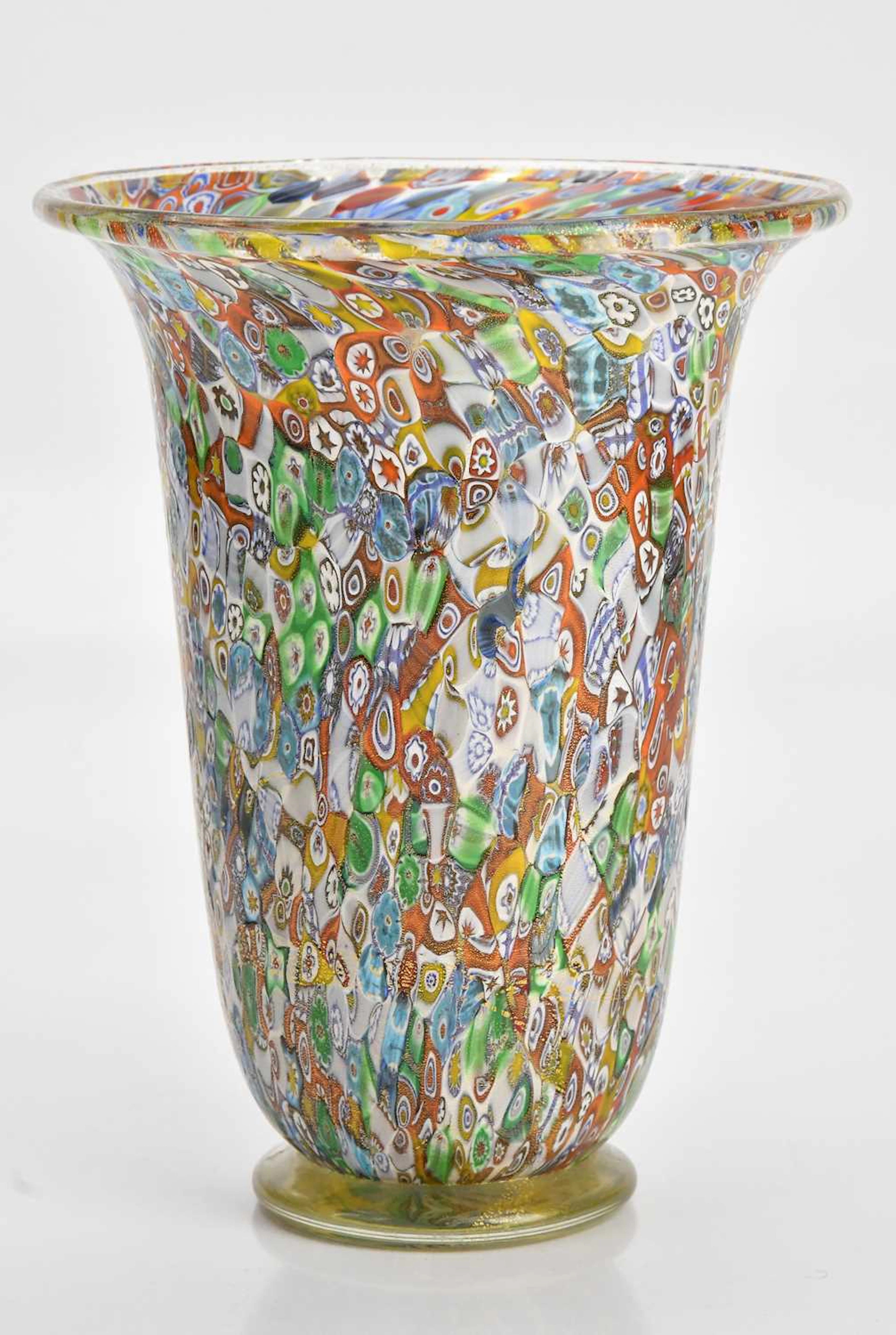 ALBERTO DANO FOR MURANO; a large trumpet vase with Millefiori decoration