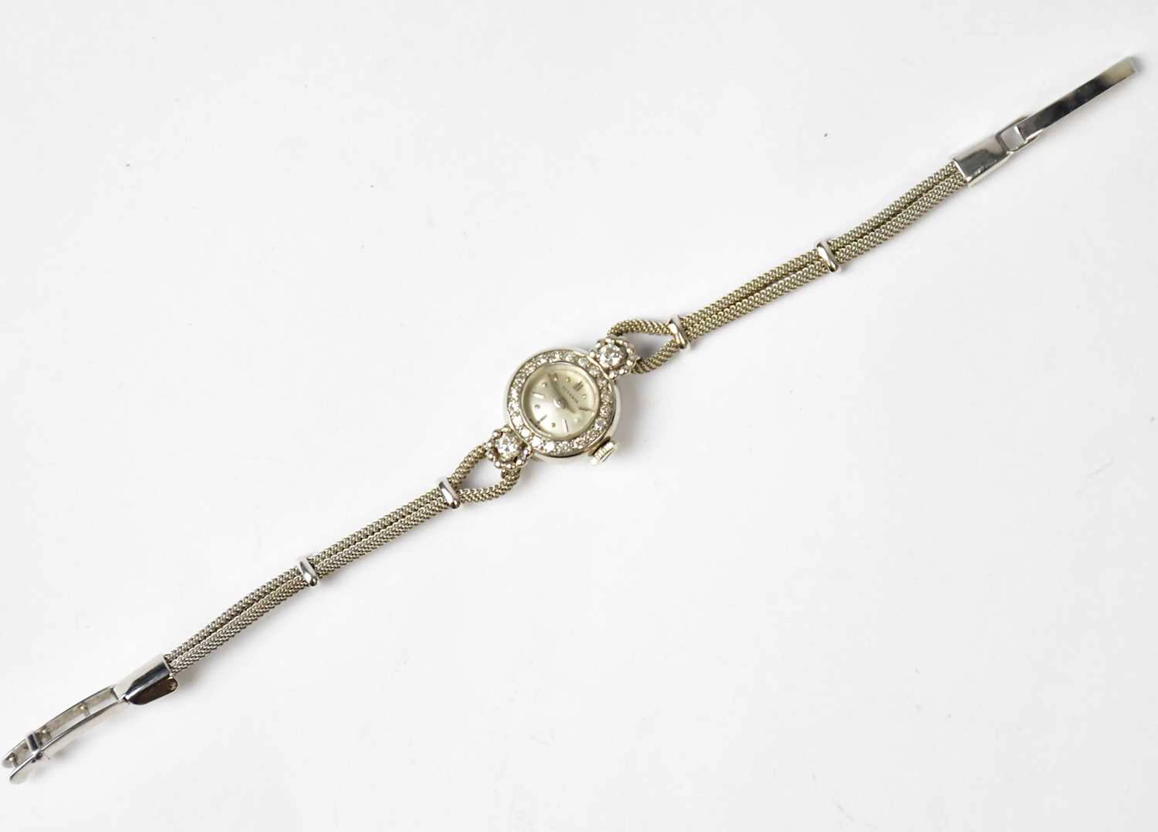 JUVENIA; an 18ct white gold cocktail watch