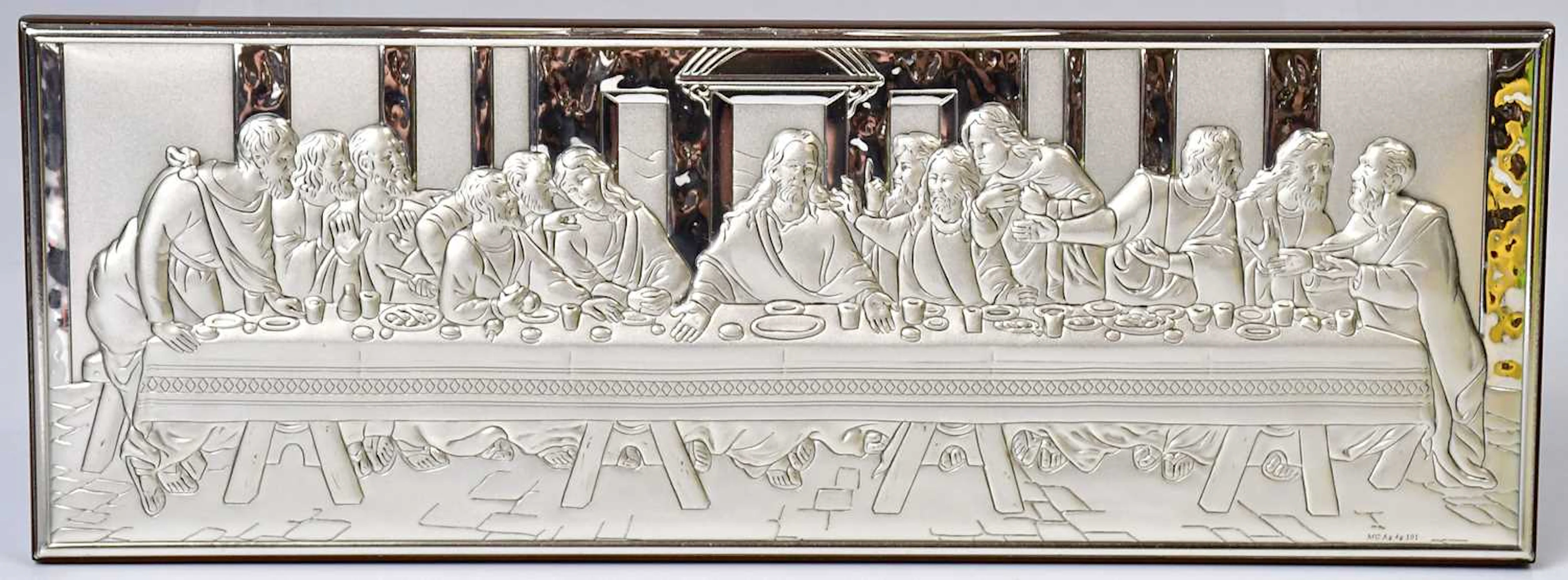 A boxed silver plaque