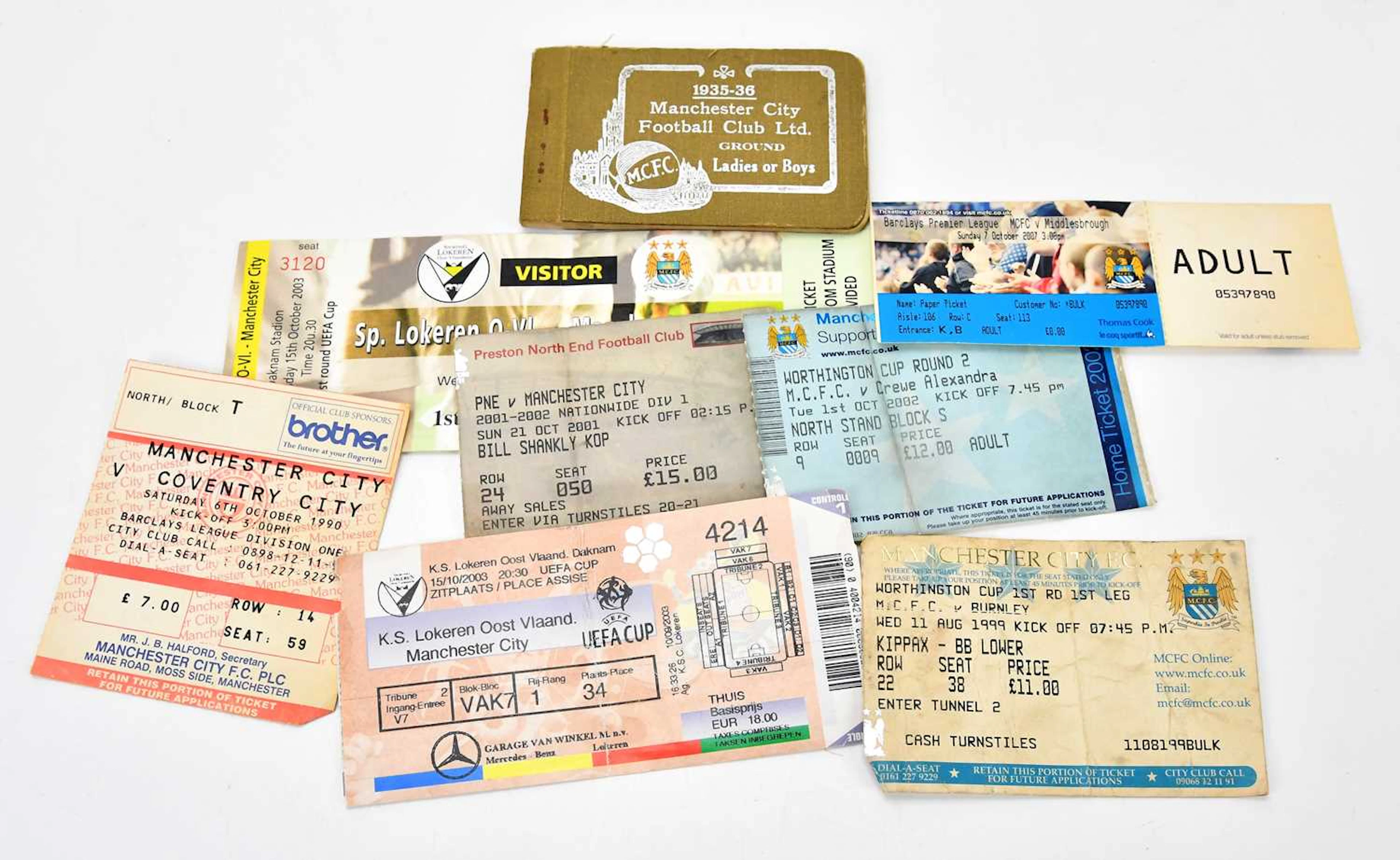 MANCHESTER CITY INTEREST; a rare 1935-36 season ticket