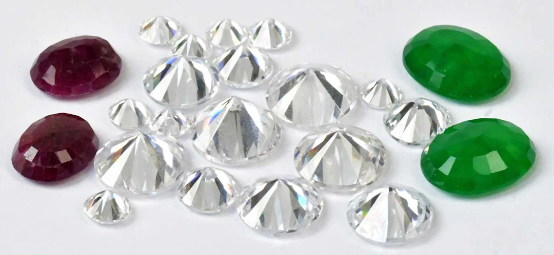 A group of loose gemstones