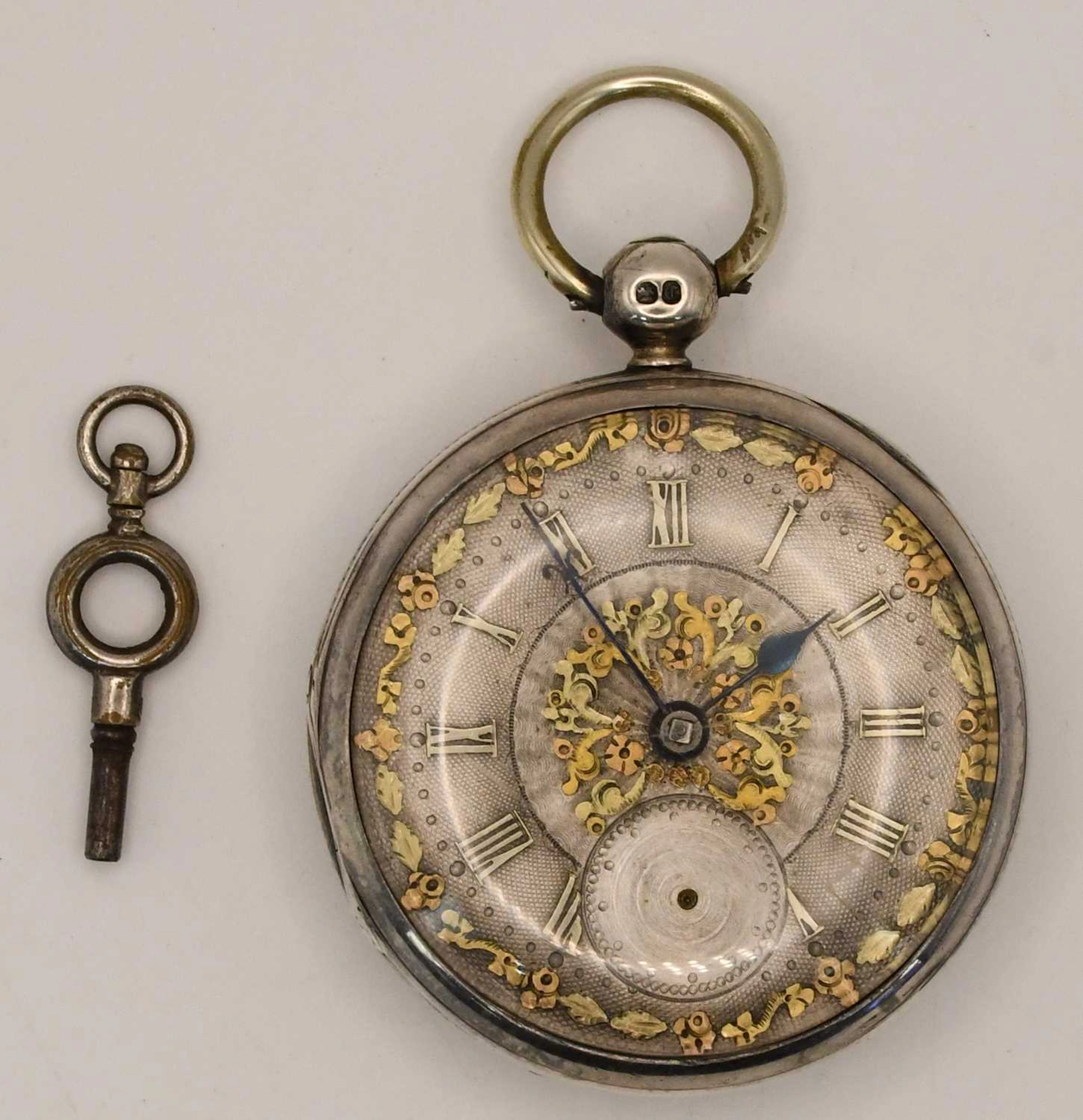 An early Victorian hallmarked silver cased open face key wind pocket watch